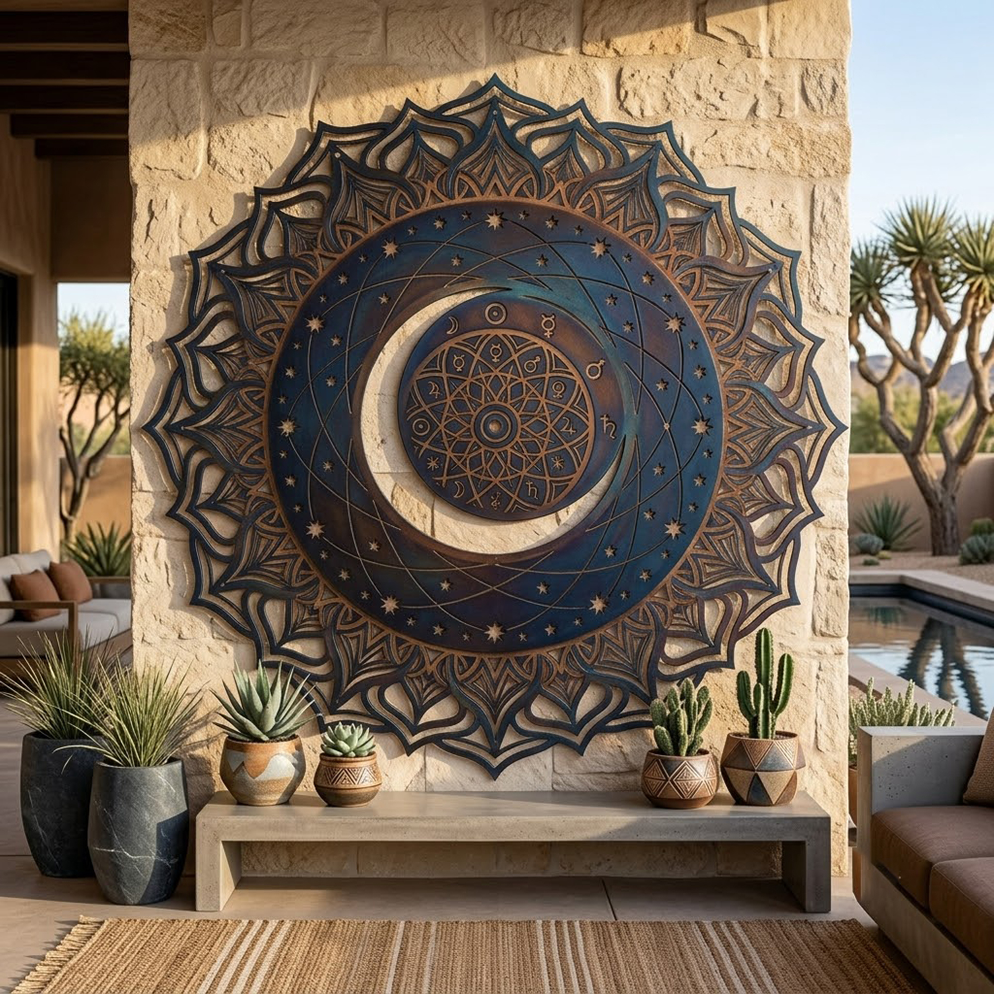 Celestial Moon Metal Wall Art - product view 2