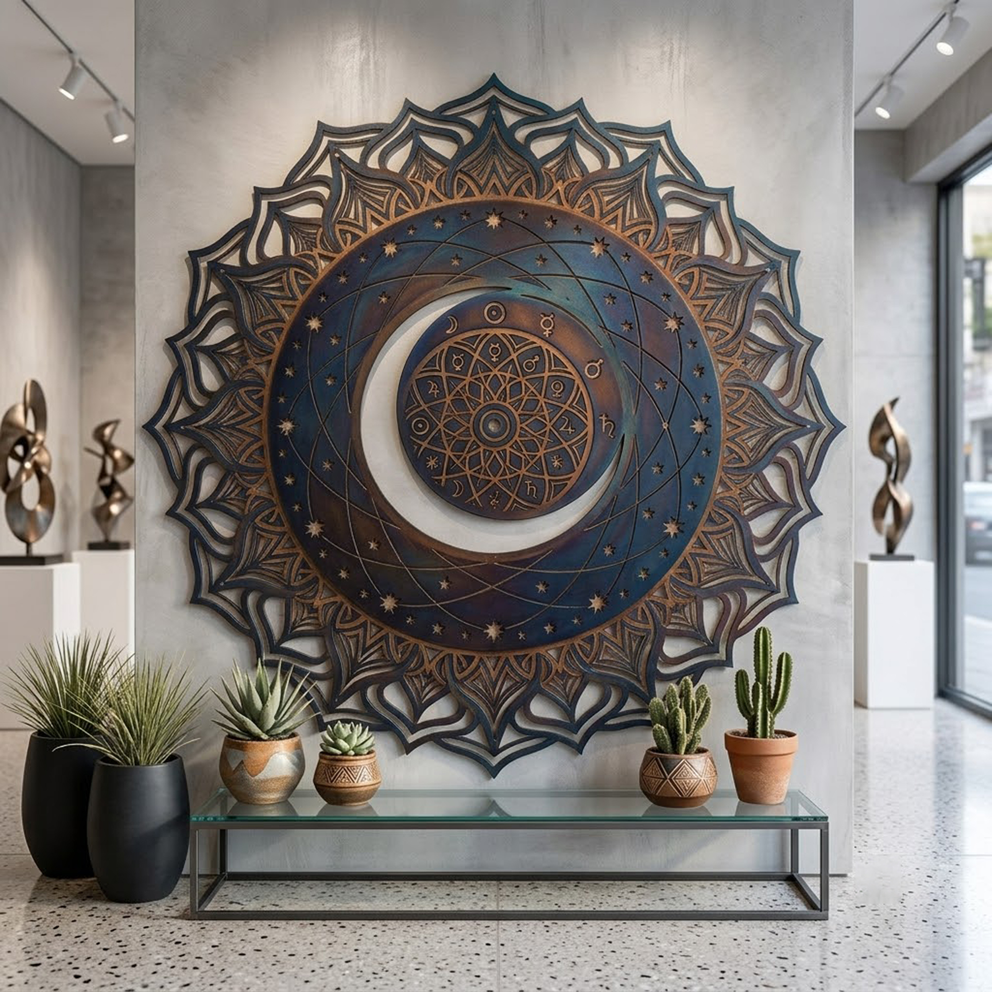Celestial Moon Metal Wall Art - product view 3