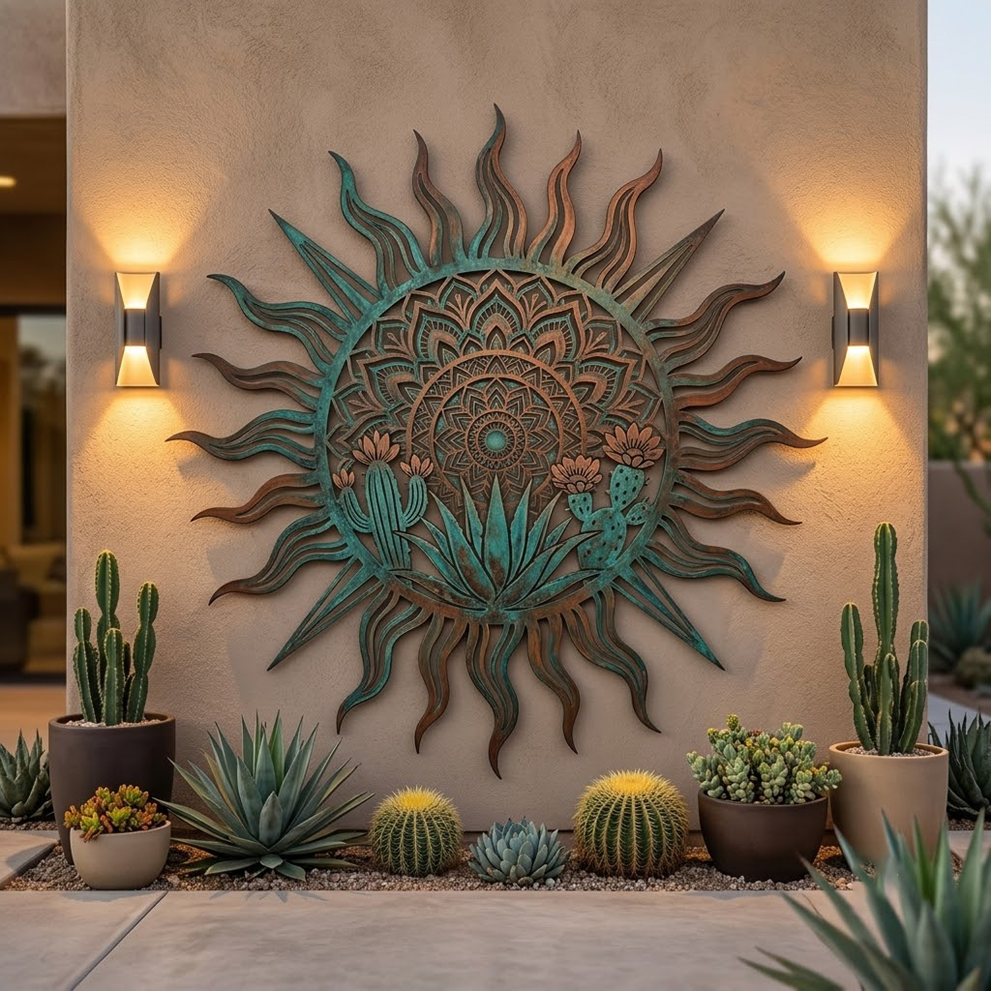 Southwestern Sun Metal Wall Art