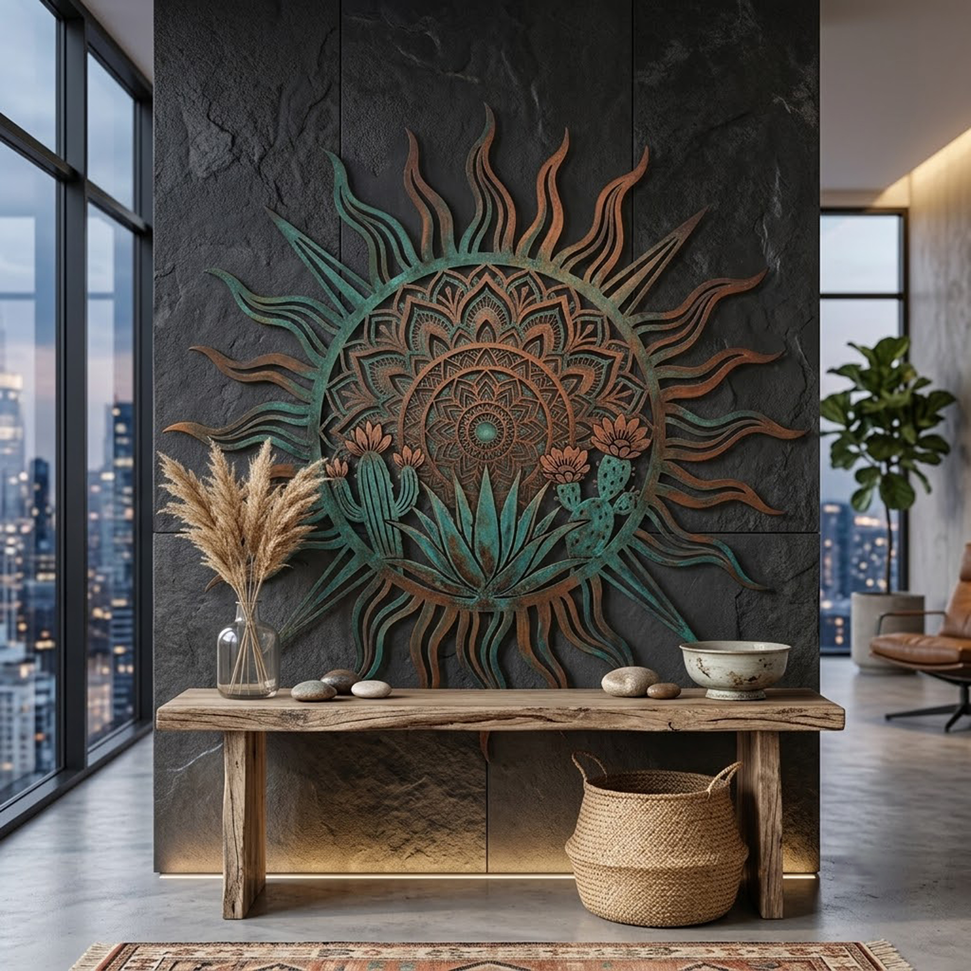 Southwestern Sun Metal Wall Art - product view 3