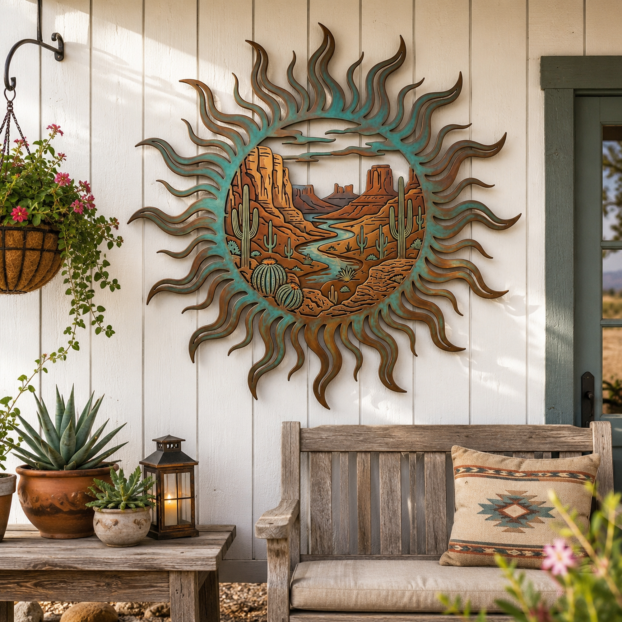 Southwestern Desert Sun Metal Wall Art - product view 3