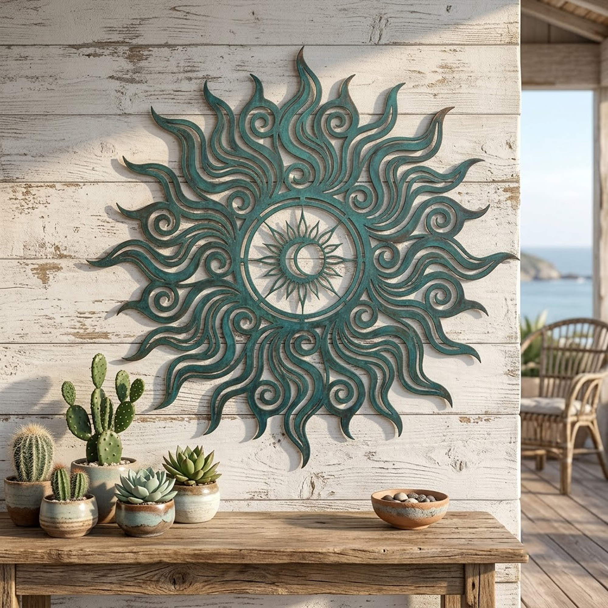 Coastal Sun Metal Wall Art - product view 2