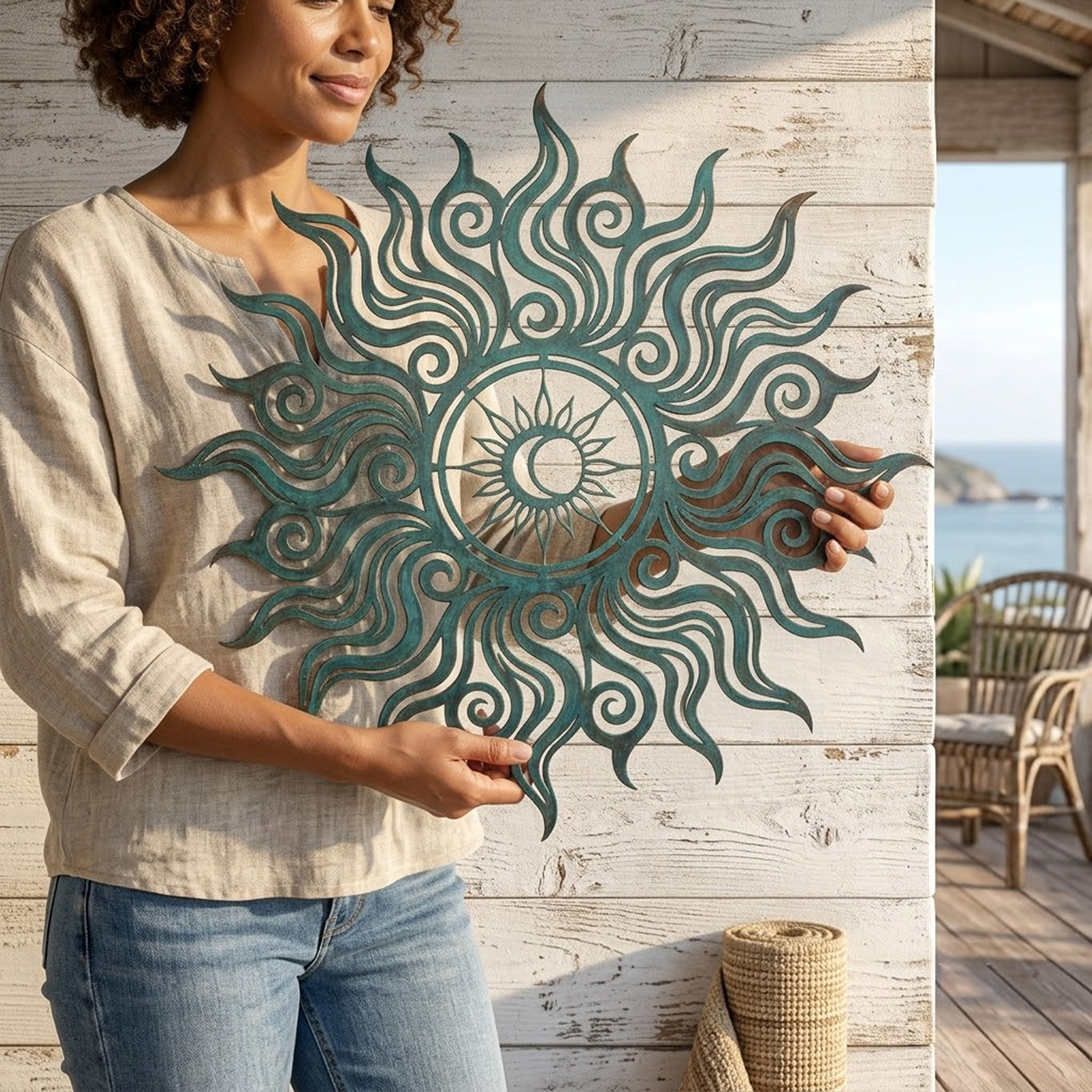 Coastal Sun Metal Wall Art - product view 3