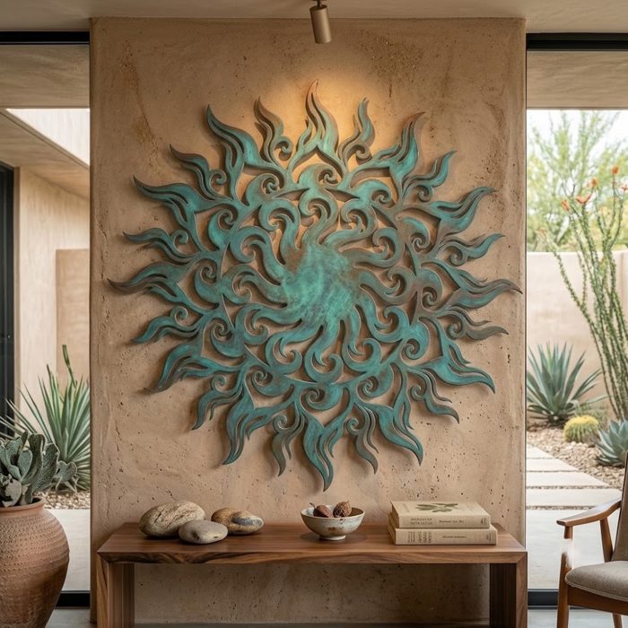 Abstract Spiral Sun Metal Wall Art