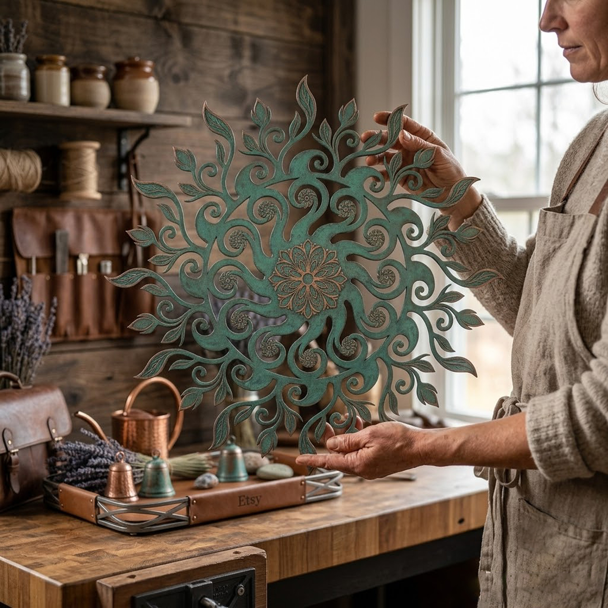 Large Mandala Metal Wall Art - product view 3