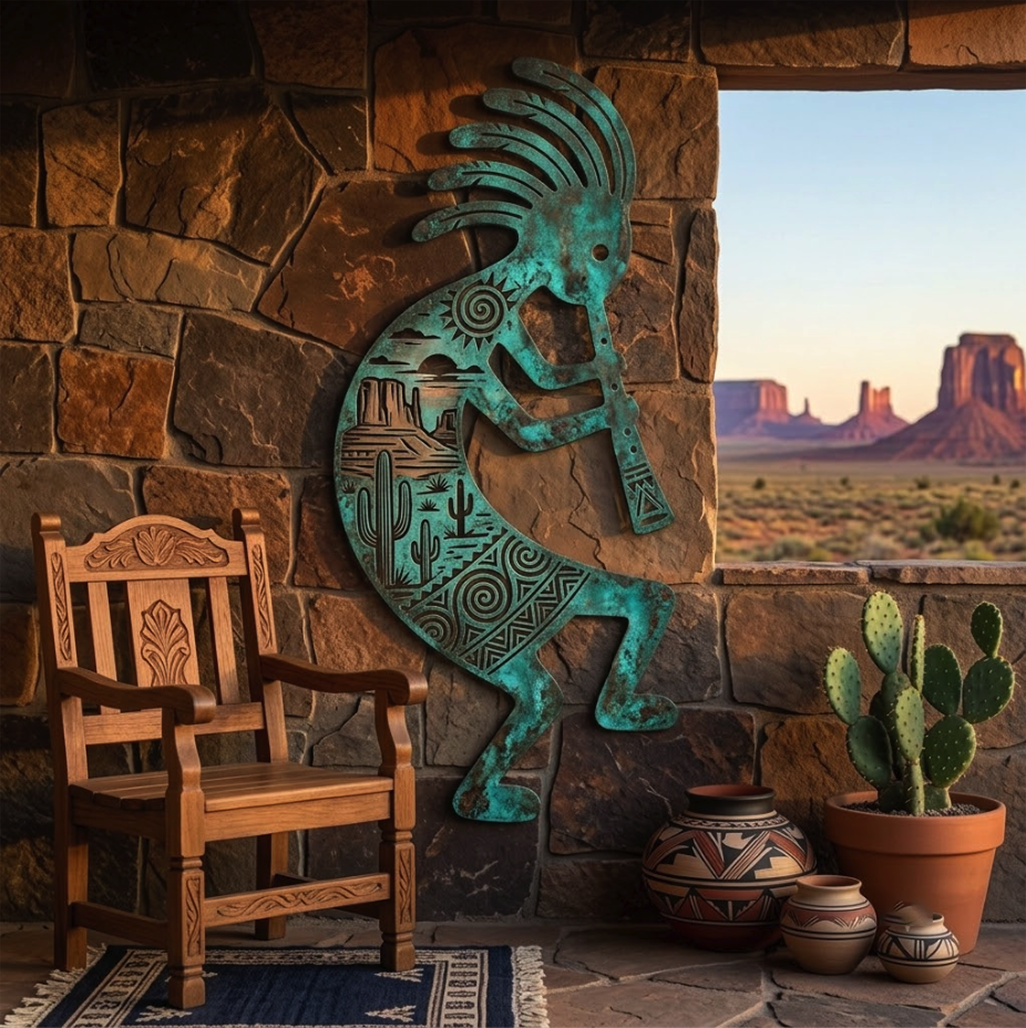 Kokopelli Metal Wall Art - product view 2