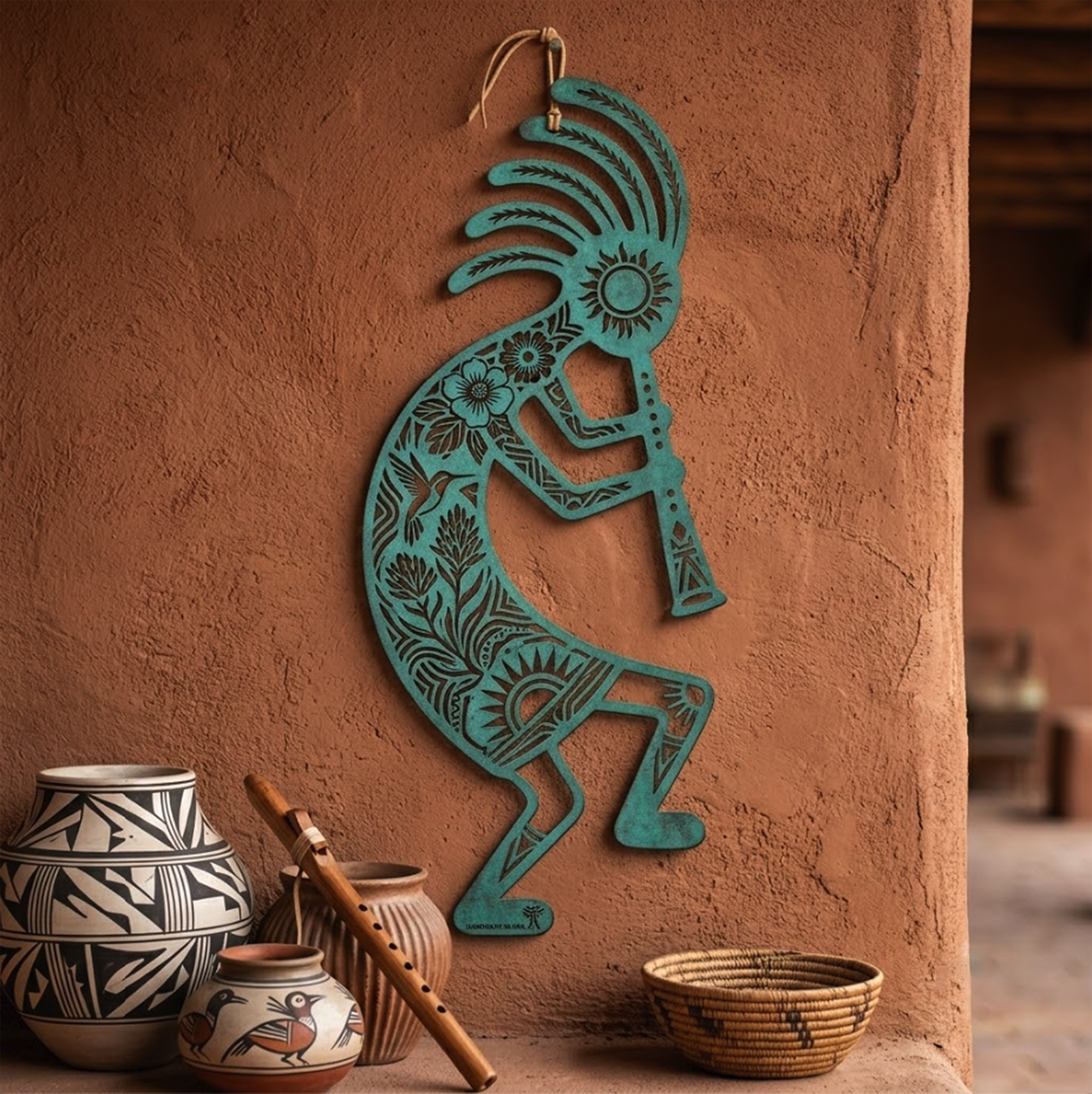 Kokopelli Metal Wall Art - product view 3