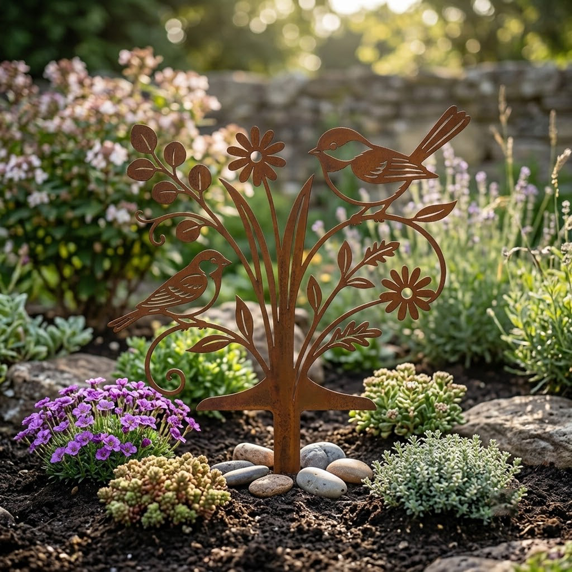 Rustic Bird Garden Stake - product view 2