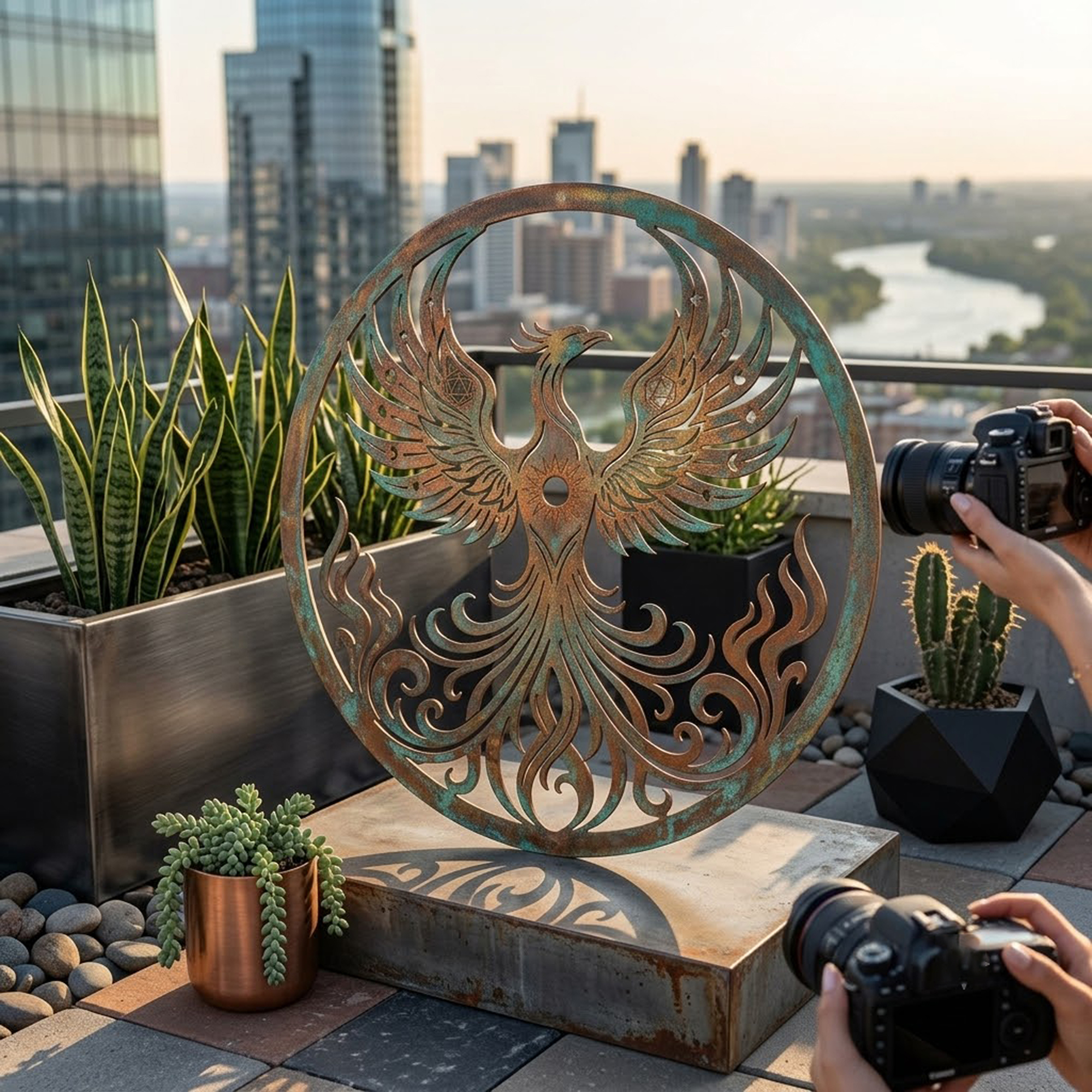 Phoenix Metal Wall Art - product view 3