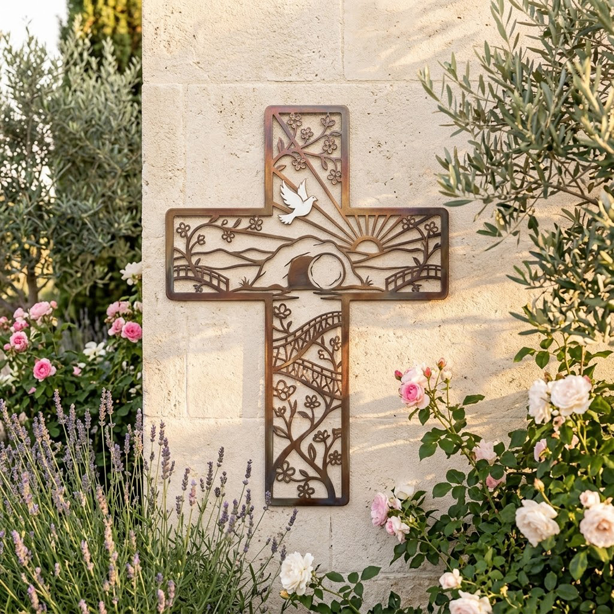Empty Tomb Cross Metal Wall Art