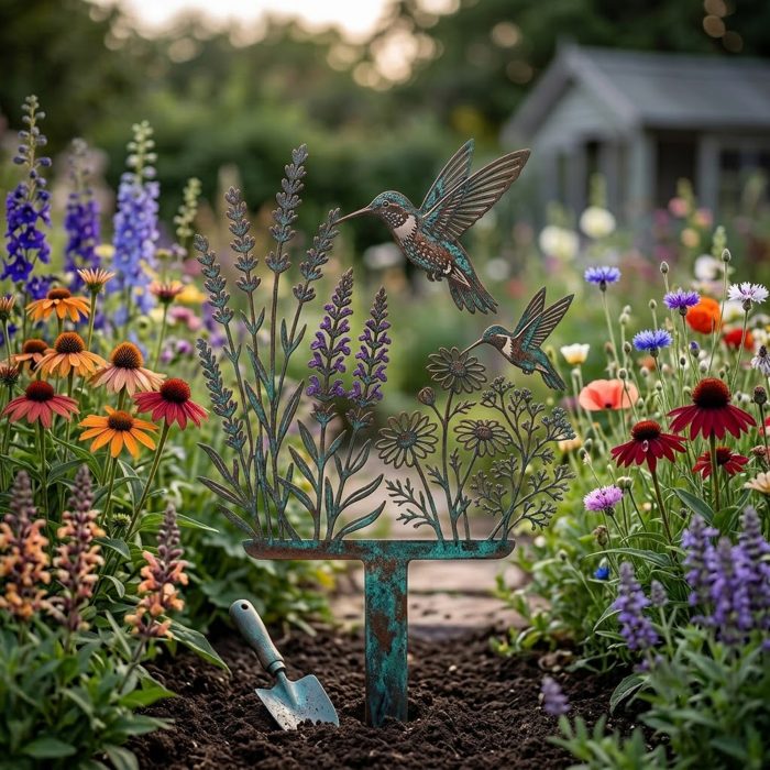 Hummingbird Garden Stake