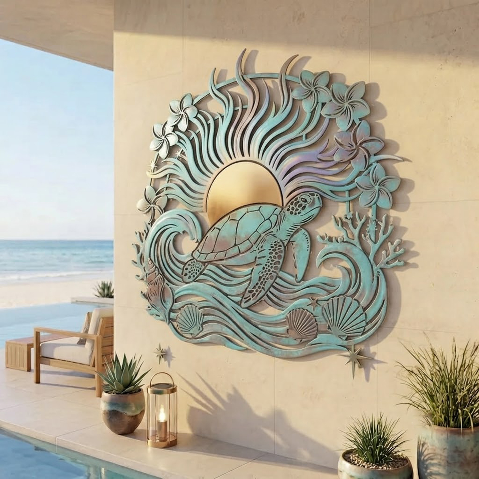 Sea Turtle Metal Wall Art