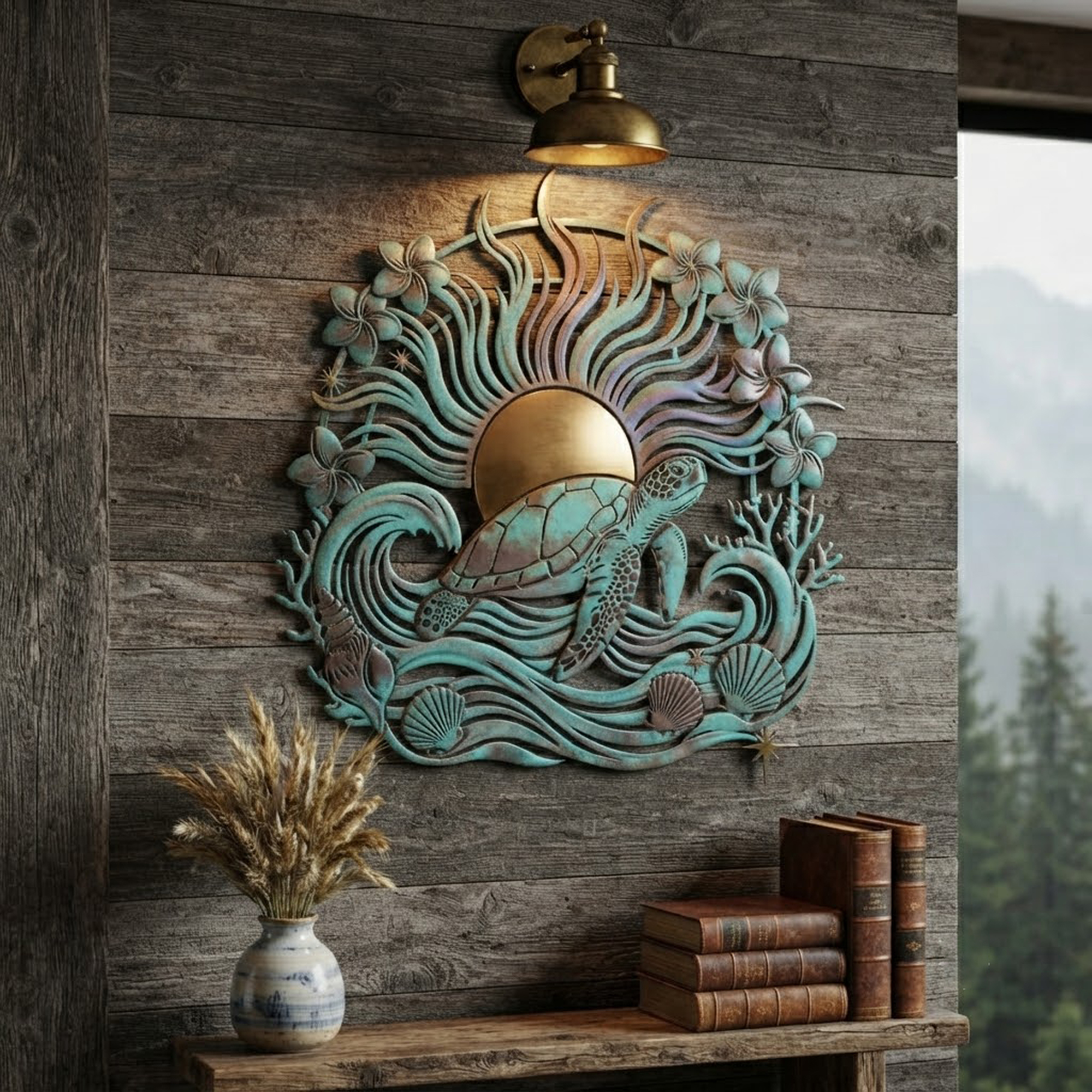 Sea Turtle Metal Wall Art - product view 2