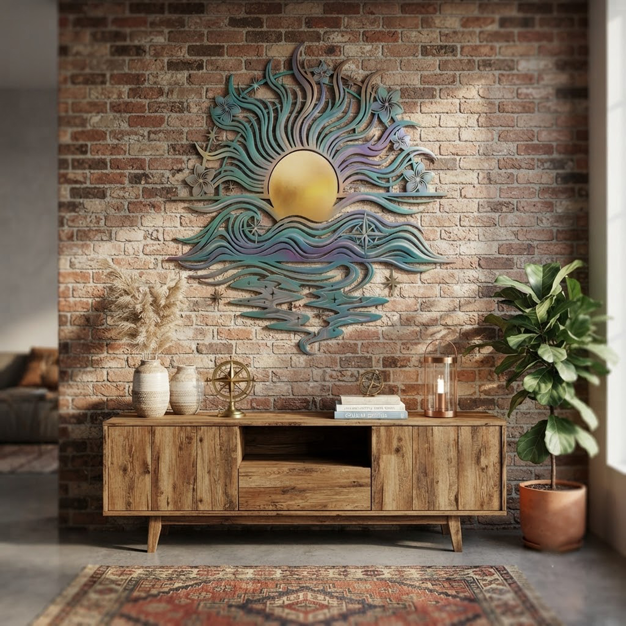 Coastal Sunset Metal Wall Art - product view 2