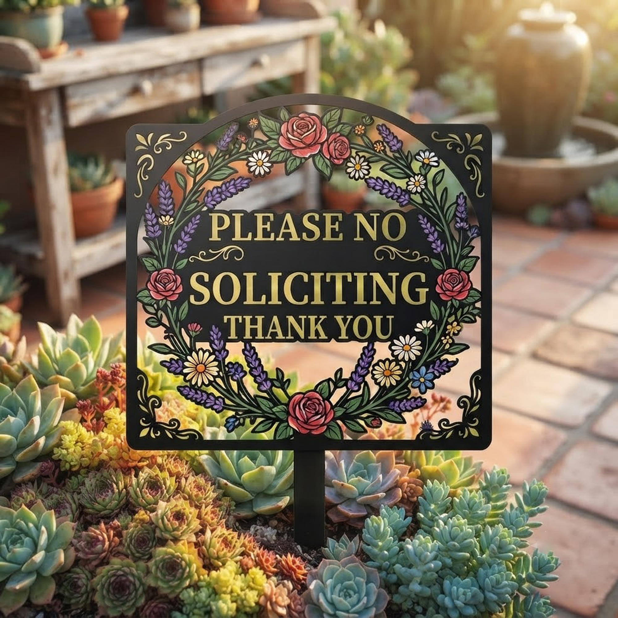 No Soliciting Garden Stake - product view 2