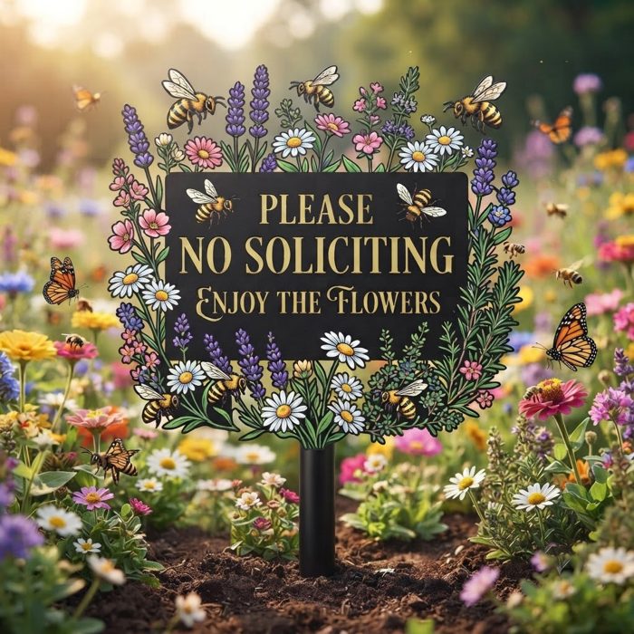Bee No Soliciting Garden Sign