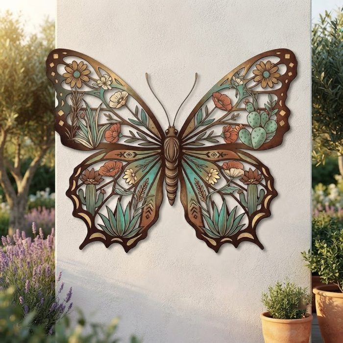 Southwestern Butterfly Metal Wall Art
