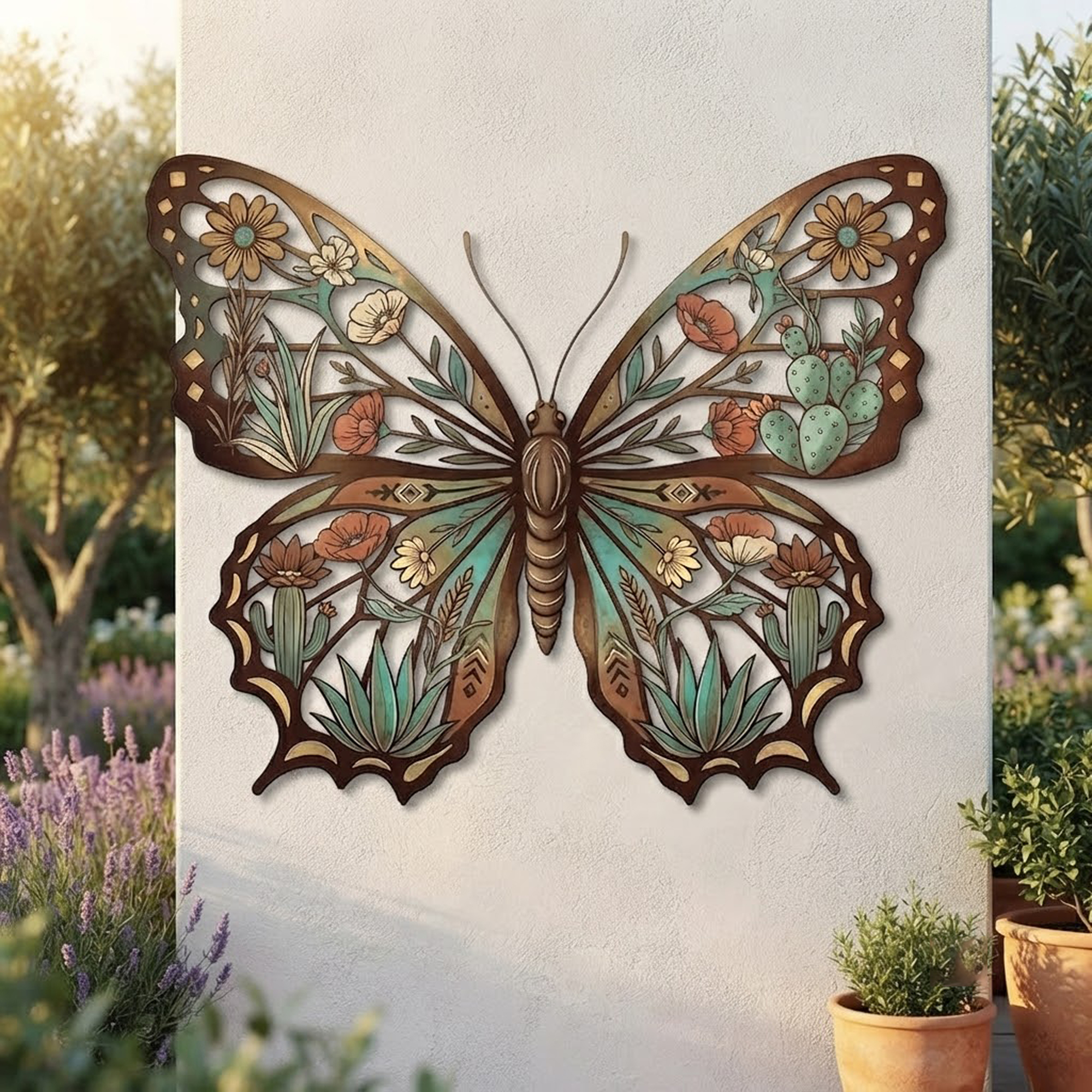 Southwestern Butterfly Metal Wall Art