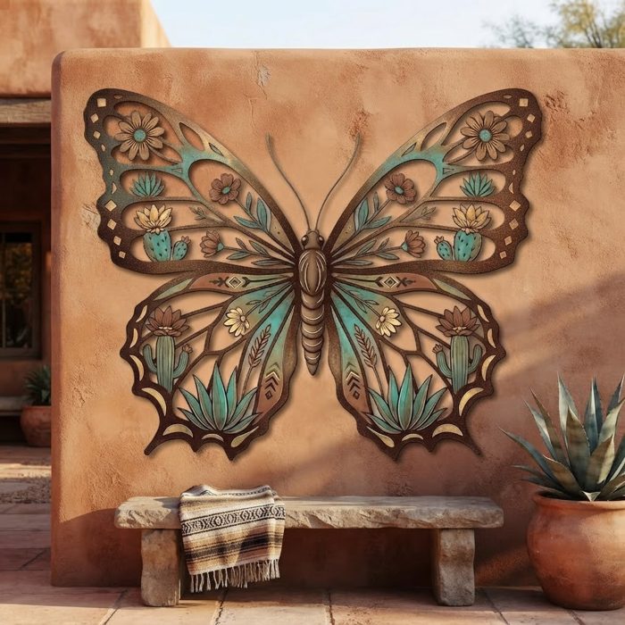Southwestern Butterfly Metal Wall Art