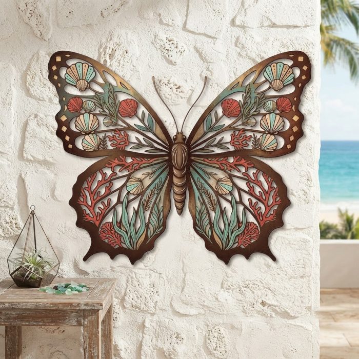 Coastal Butterfly Metal Wall Art