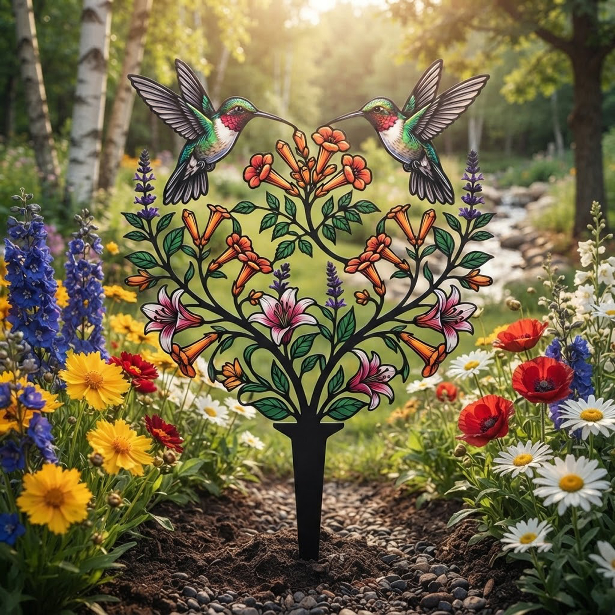 Hummingbird Garden Stake - product view 2