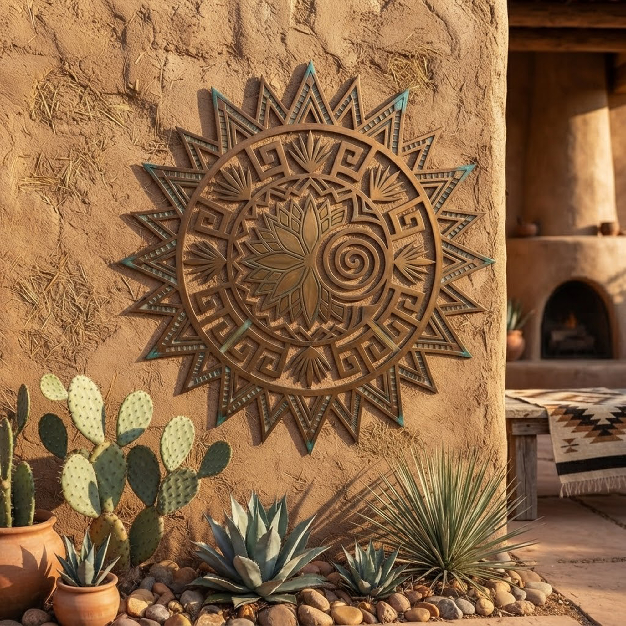 Southwestern Sun Metal Wall Art - product view 2