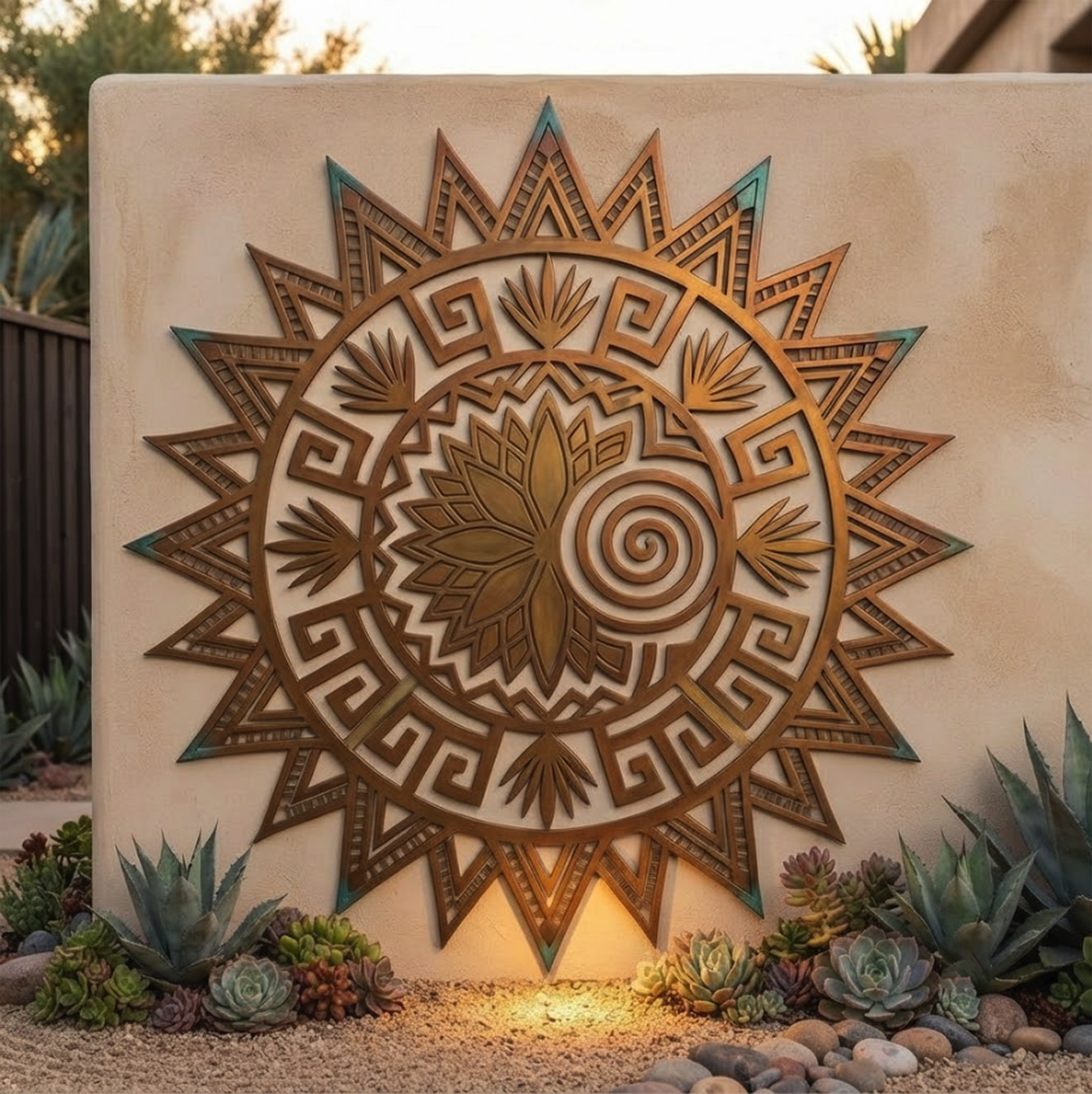 Southwestern Sun Metal Wall Art - product view 3