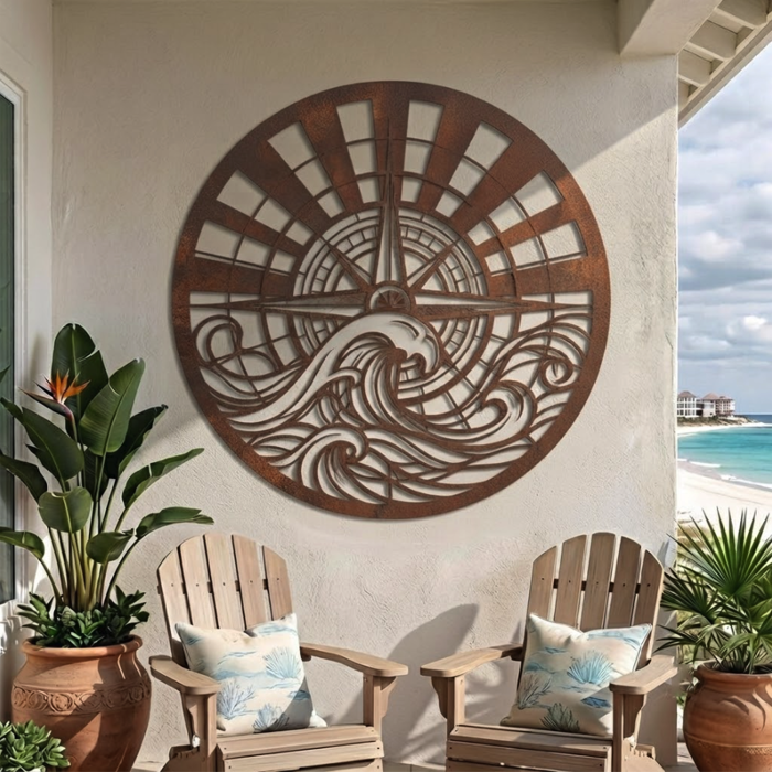 Coastal Wave Metal Wall Art