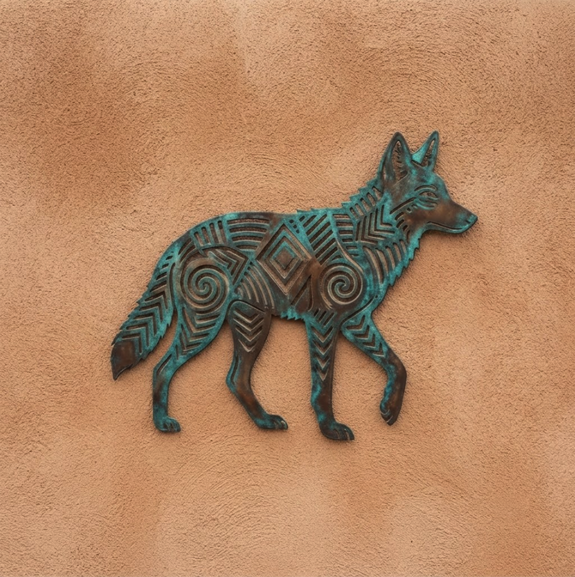 Southwestern Coyote Metal Wall Art