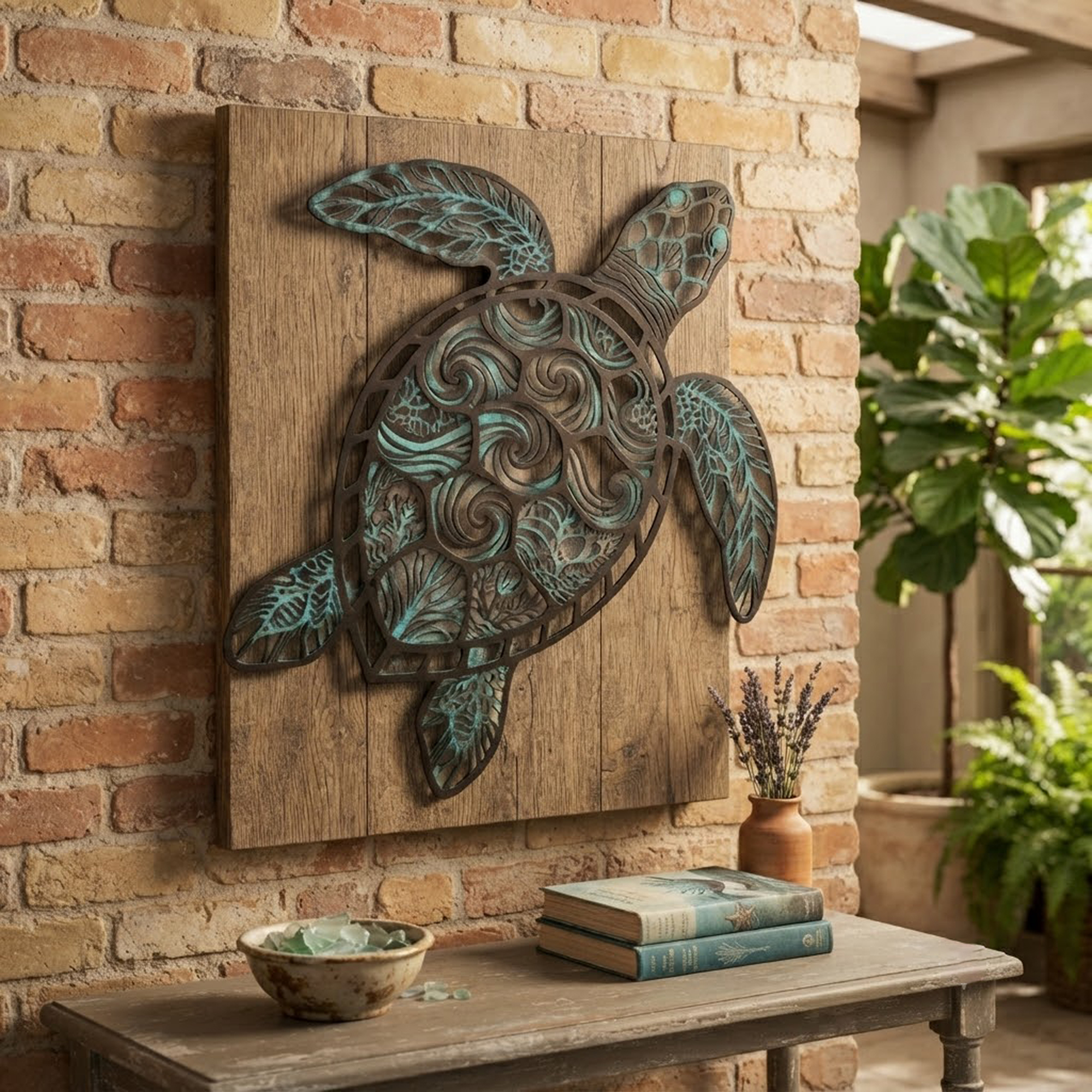 Sea Turtle Metal Wall Art - product view 2