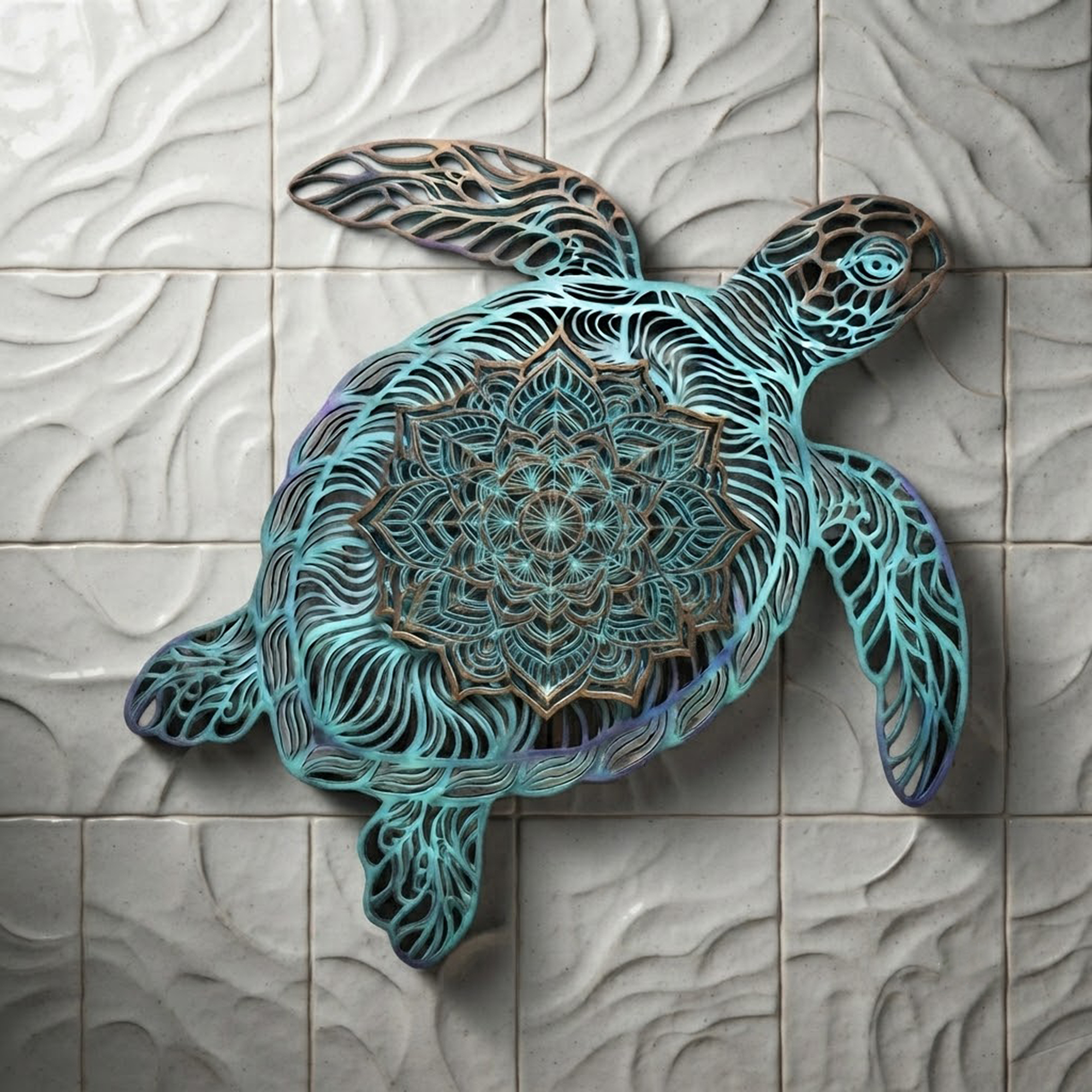 Sea Turtle Metal Wall Art - product view 3