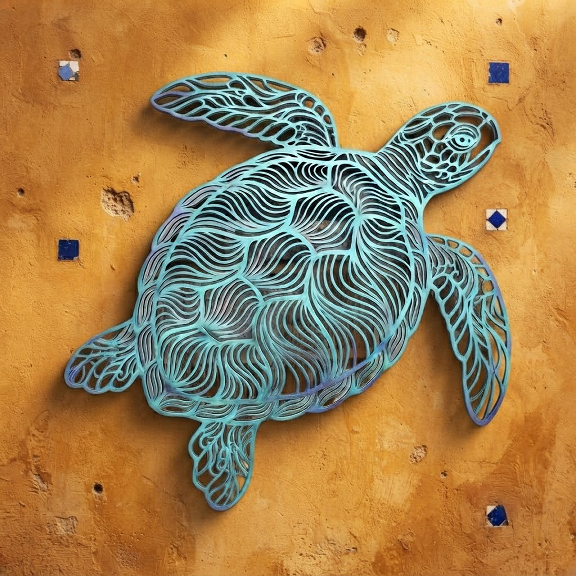 Sea Turtle Metal Wall Art - product view 2