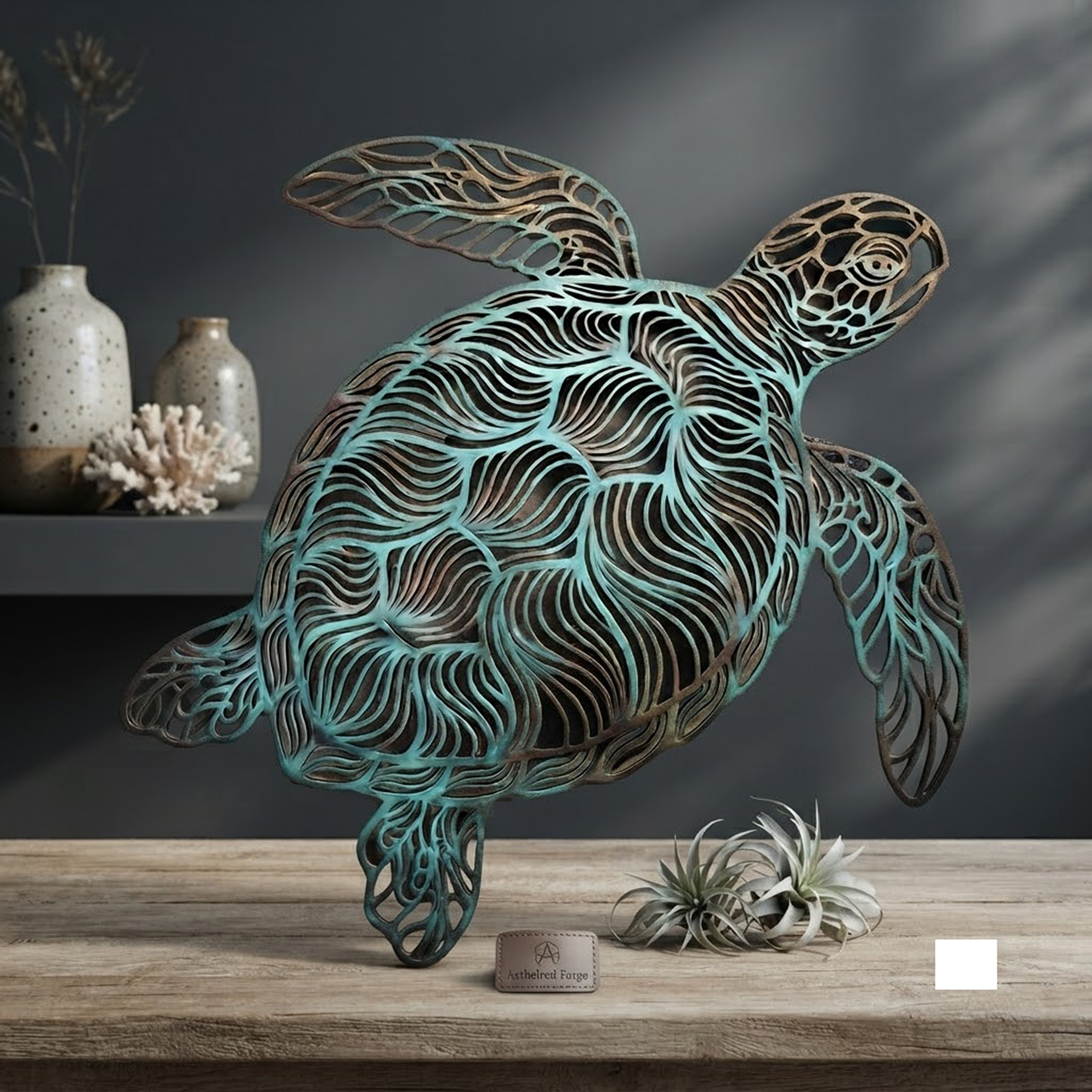 Sea Turtle Metal Wall Art - product view 3