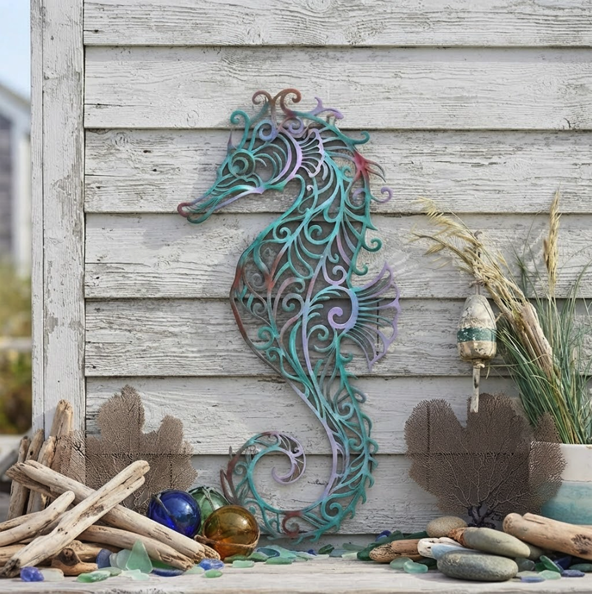 Seahorse Metal Wall Art - product view 2