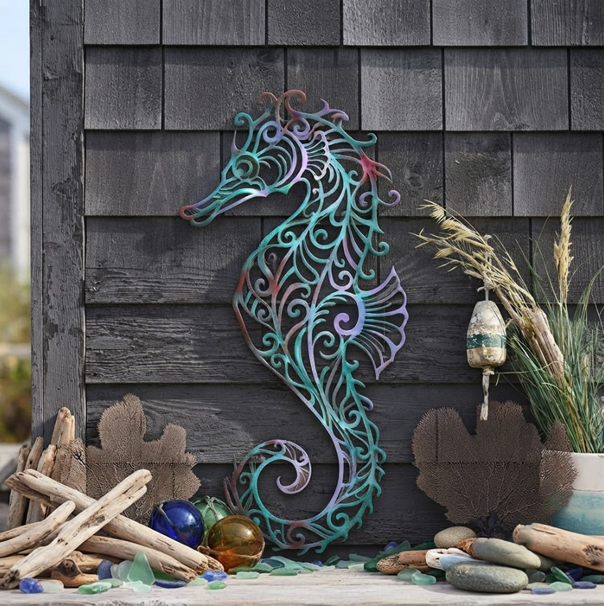Seahorse Metal Wall Art - product view 3
