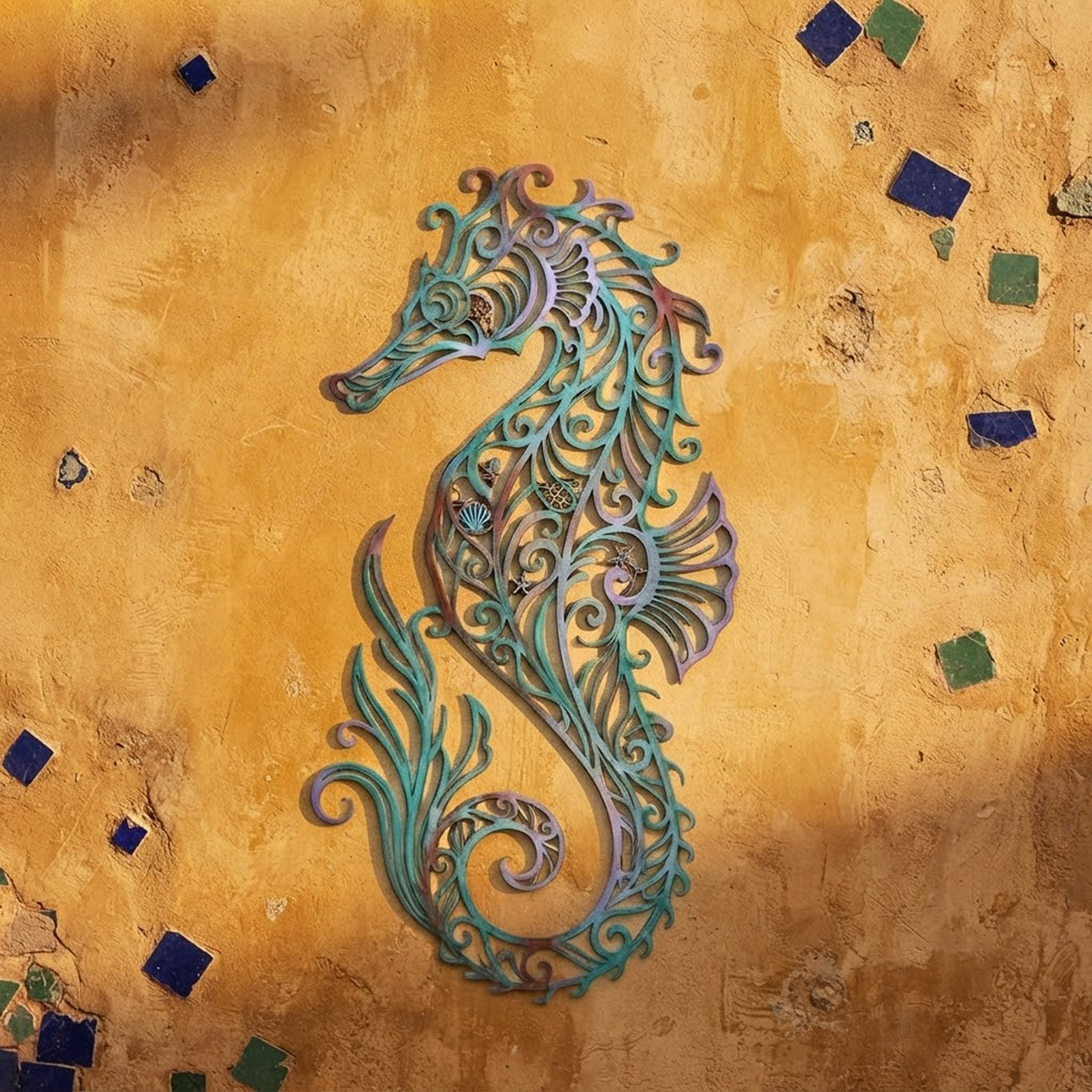 Seahorse Metal Wall Art - product view 2