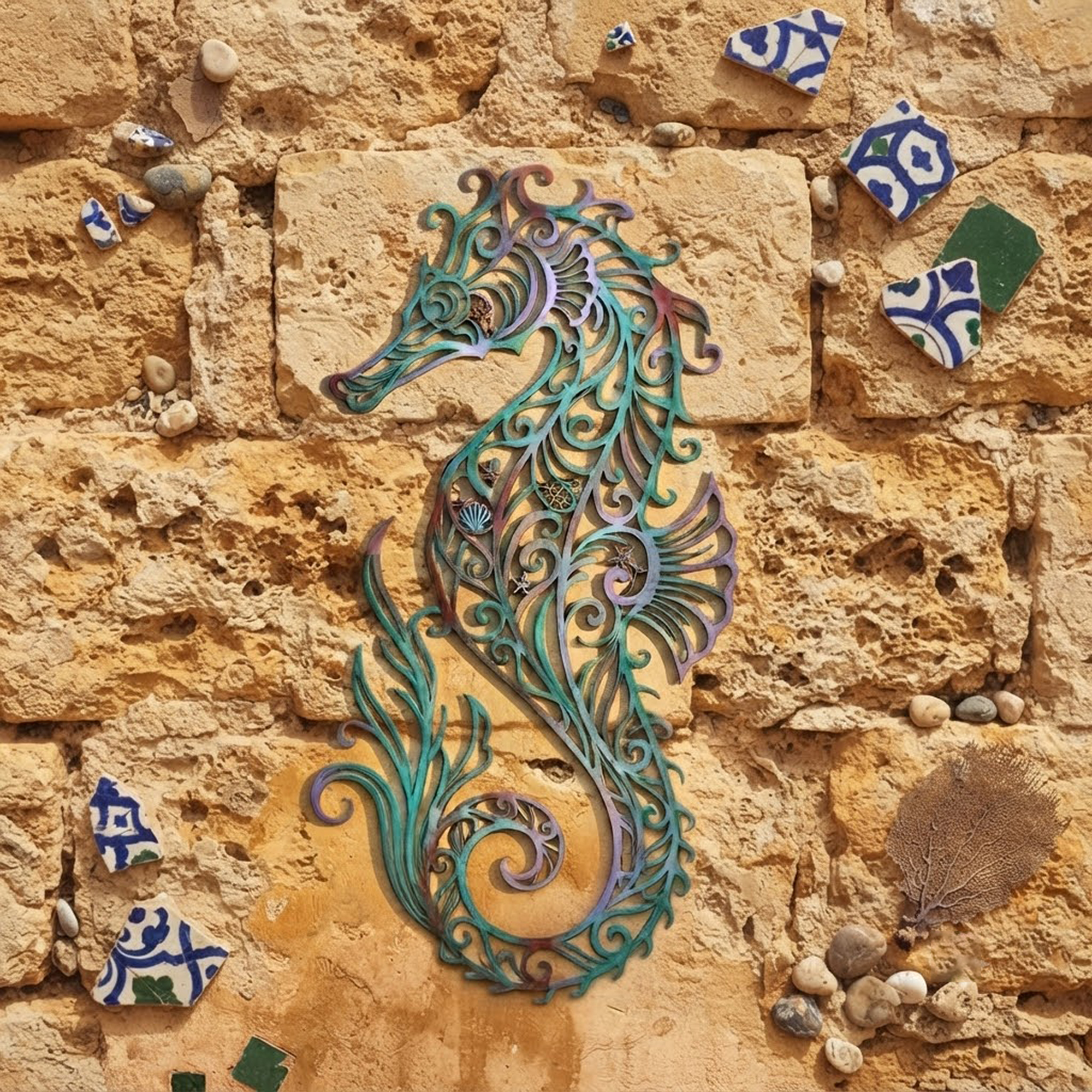 Seahorse Metal Wall Art - product view 3