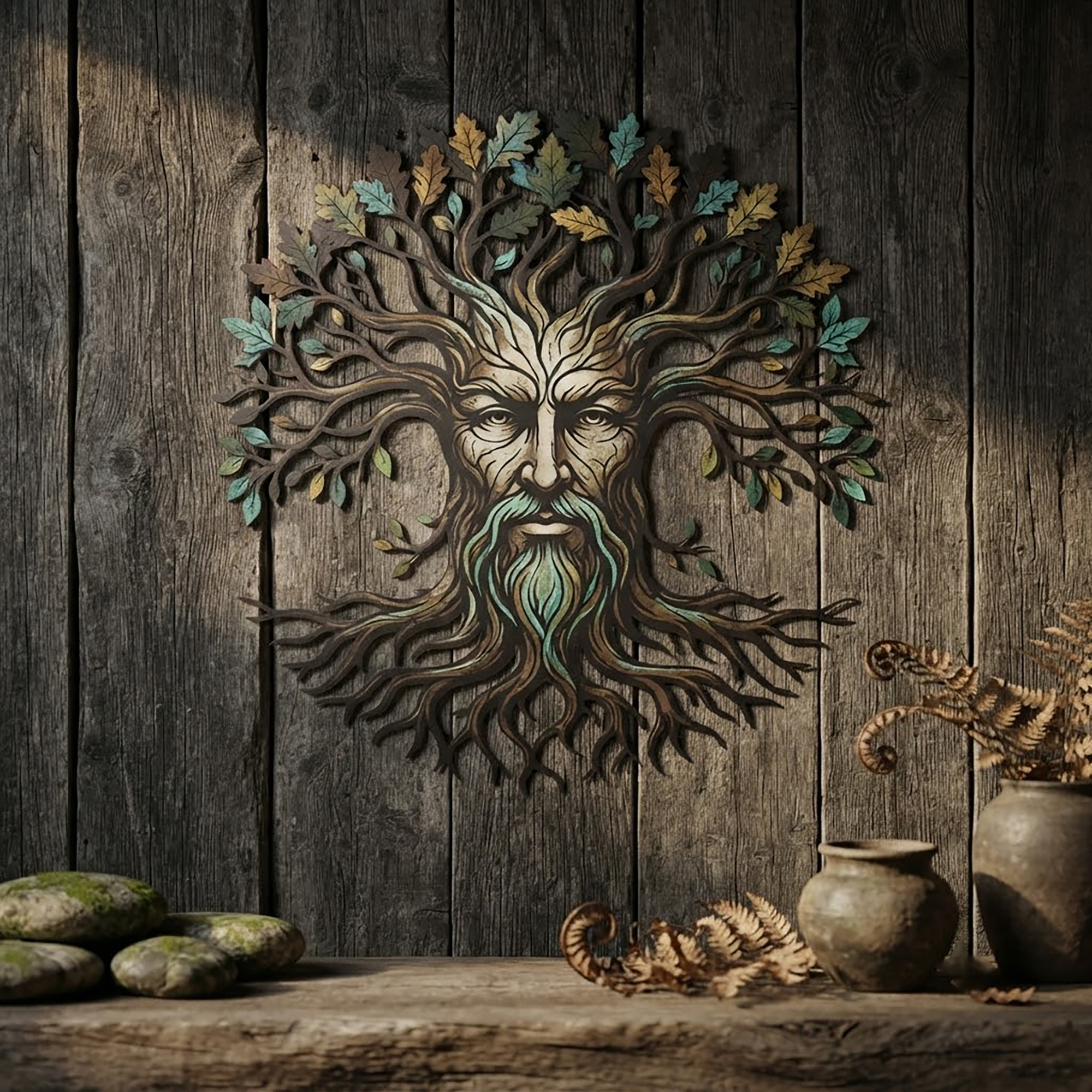 Green Man Metal Wall Art - product view 2