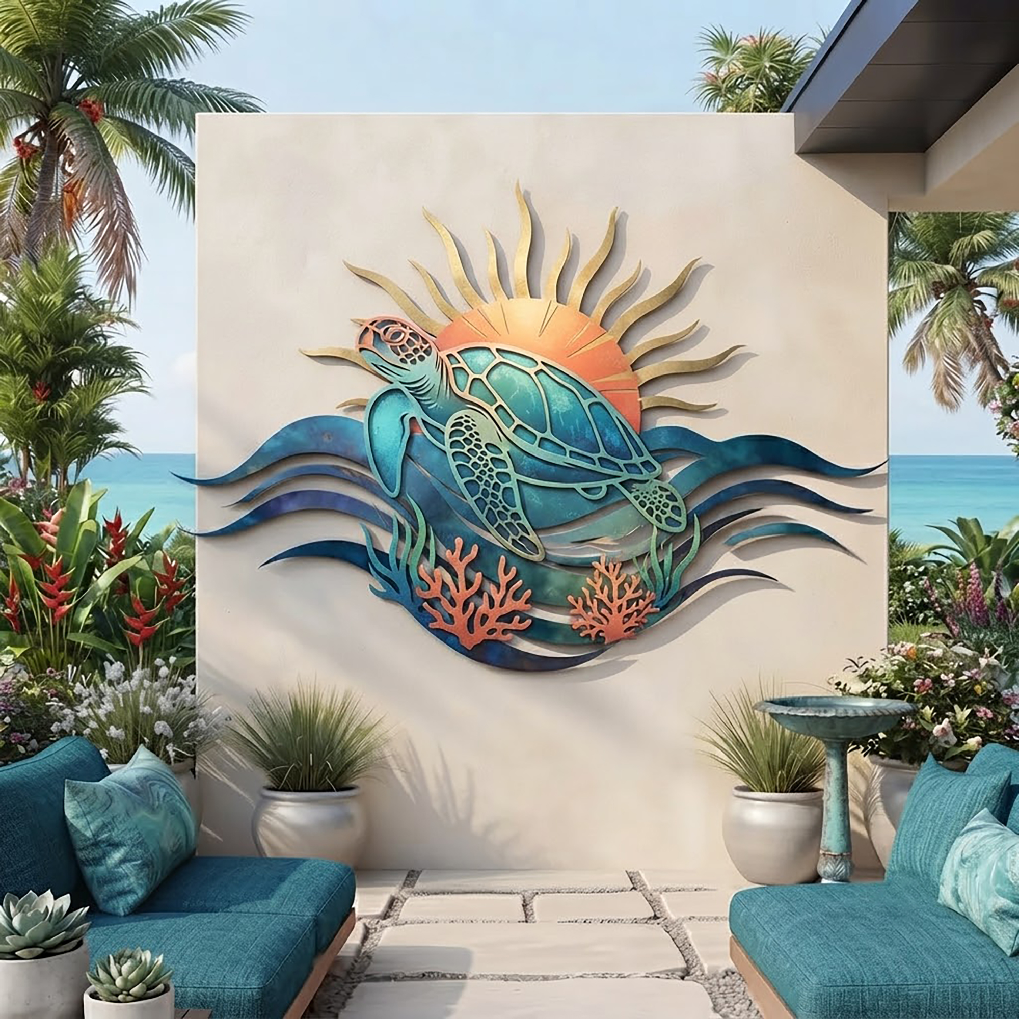 Sea Turtle Metal Wall Art