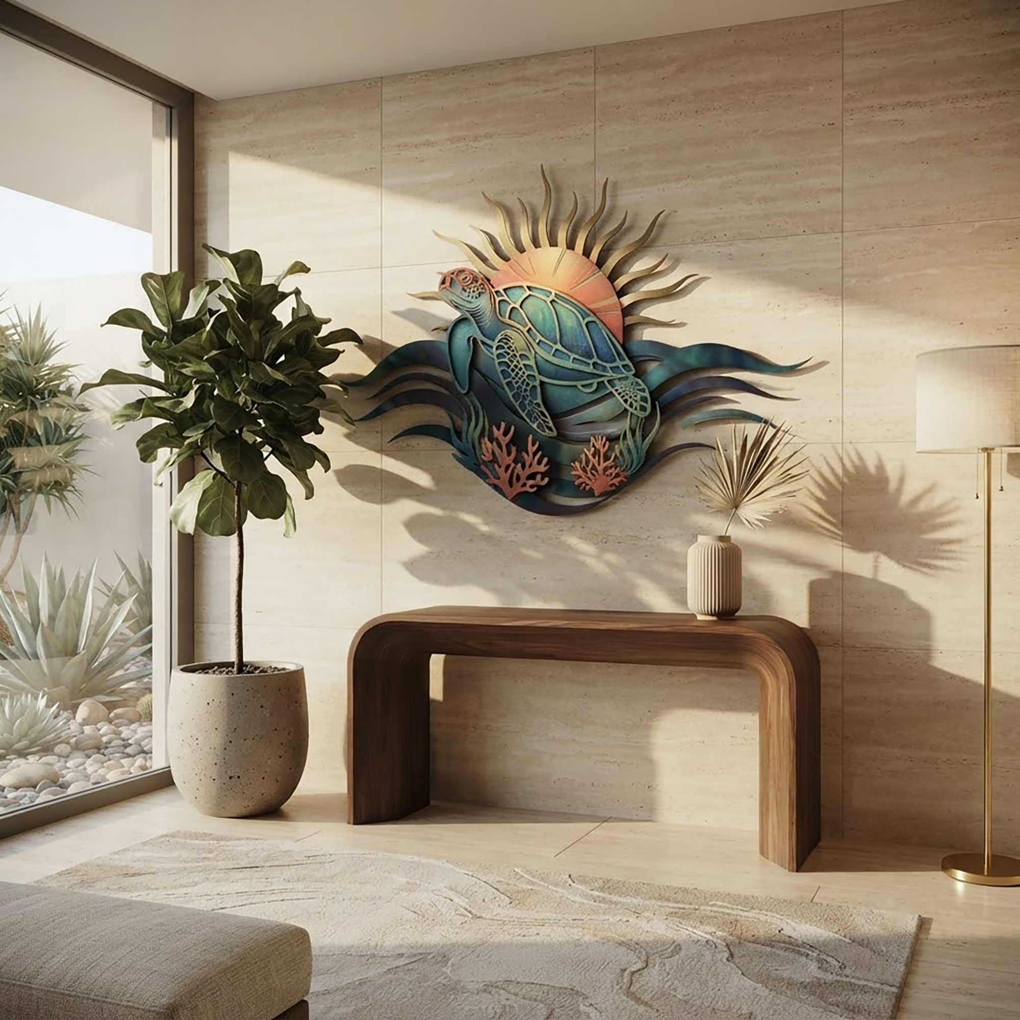 Sea Turtle Metal Wall Art - product view 3