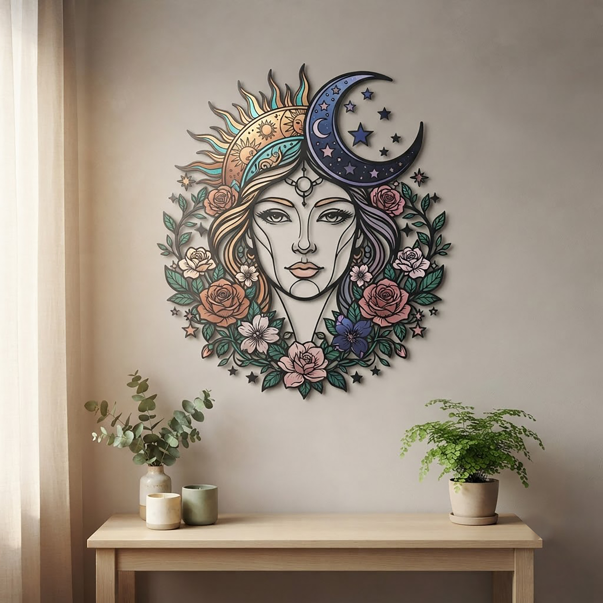 Celestial Goddess Metal Wall Art