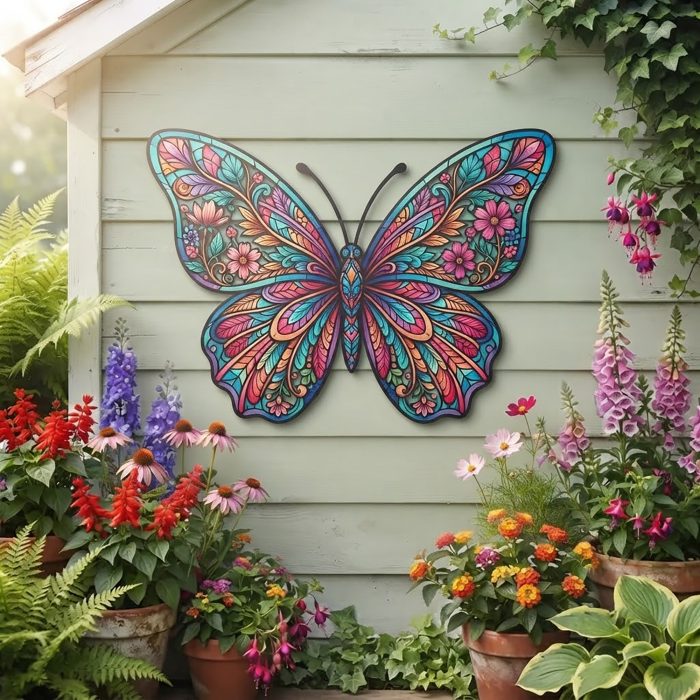 Colorful Butterfly Metal Wall Art