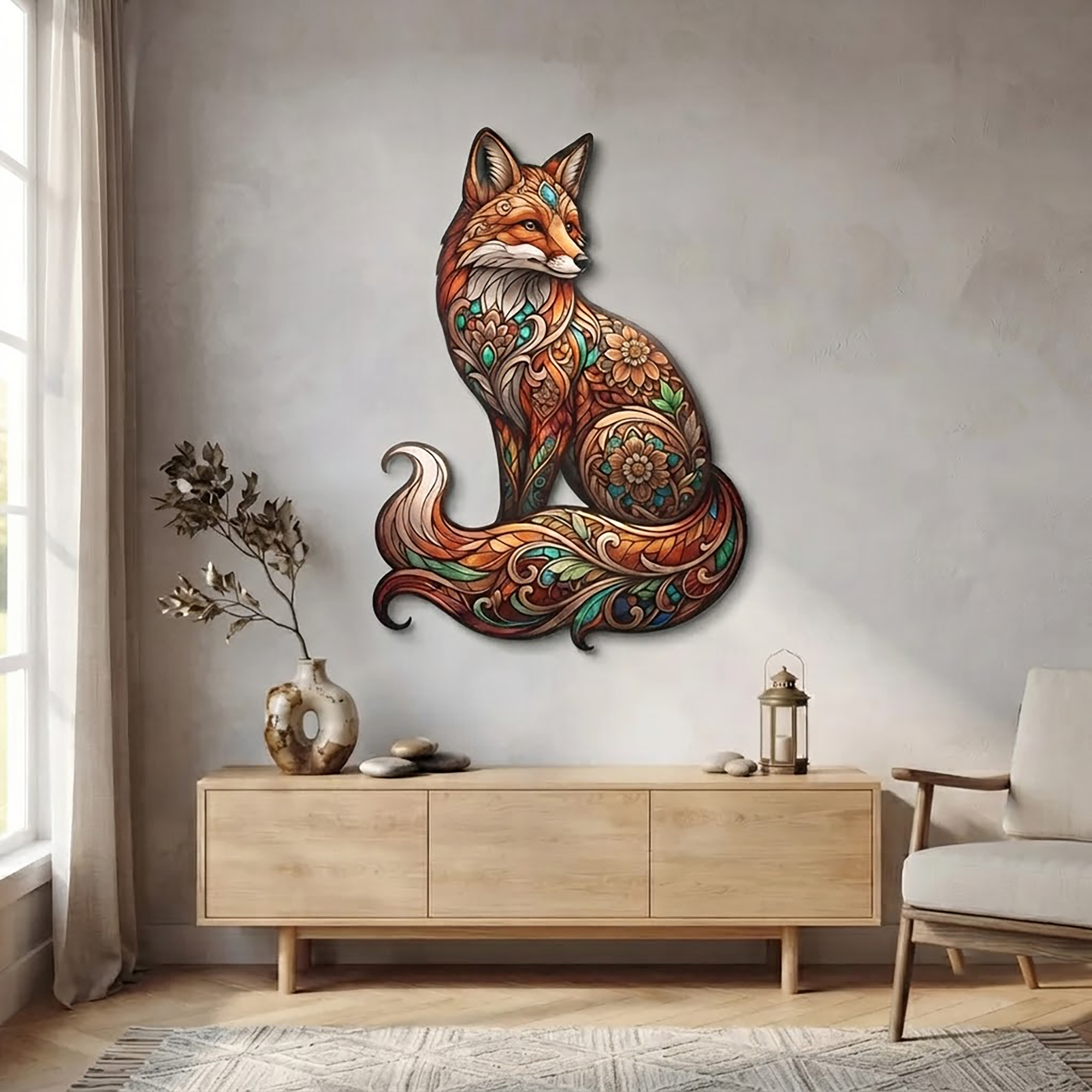 Colorful Fox Metal Wall Art