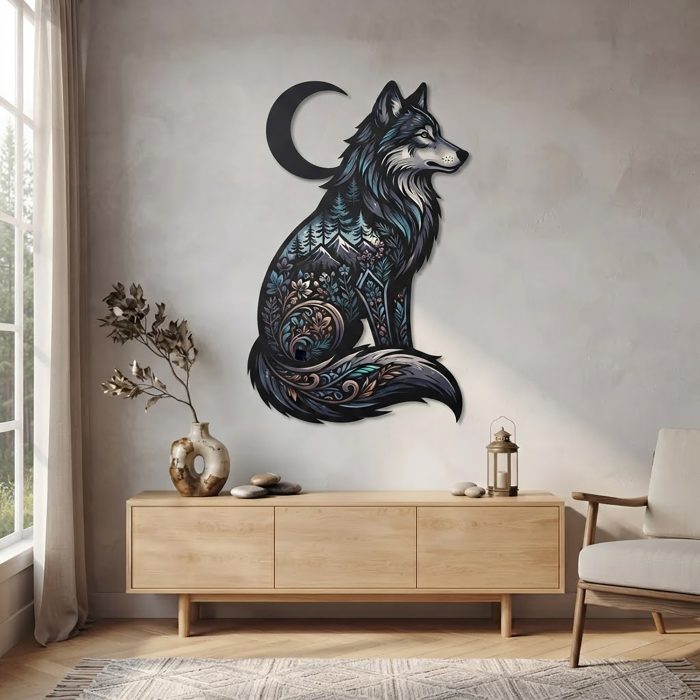 Wolf Moon Metal Wall Art