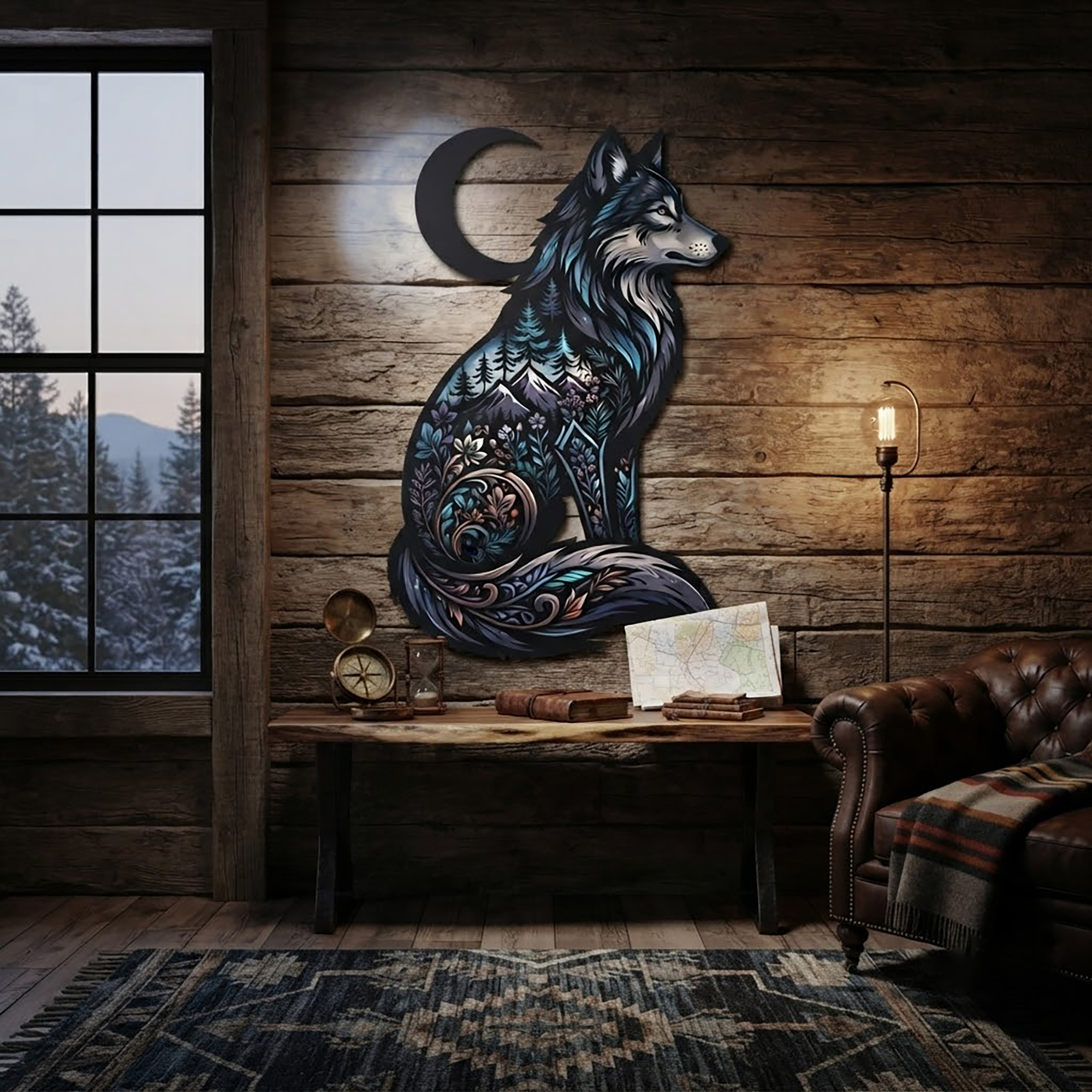 Wolf Moon Metal Wall Art - product view 3