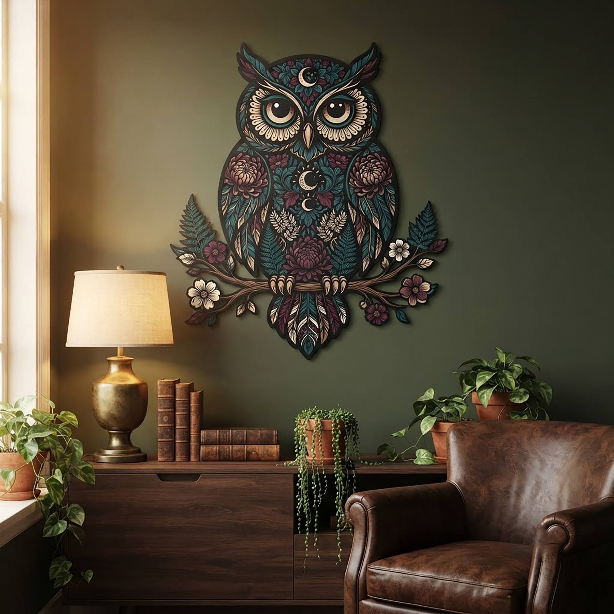 Owl Metal Wall Art - product view 3
