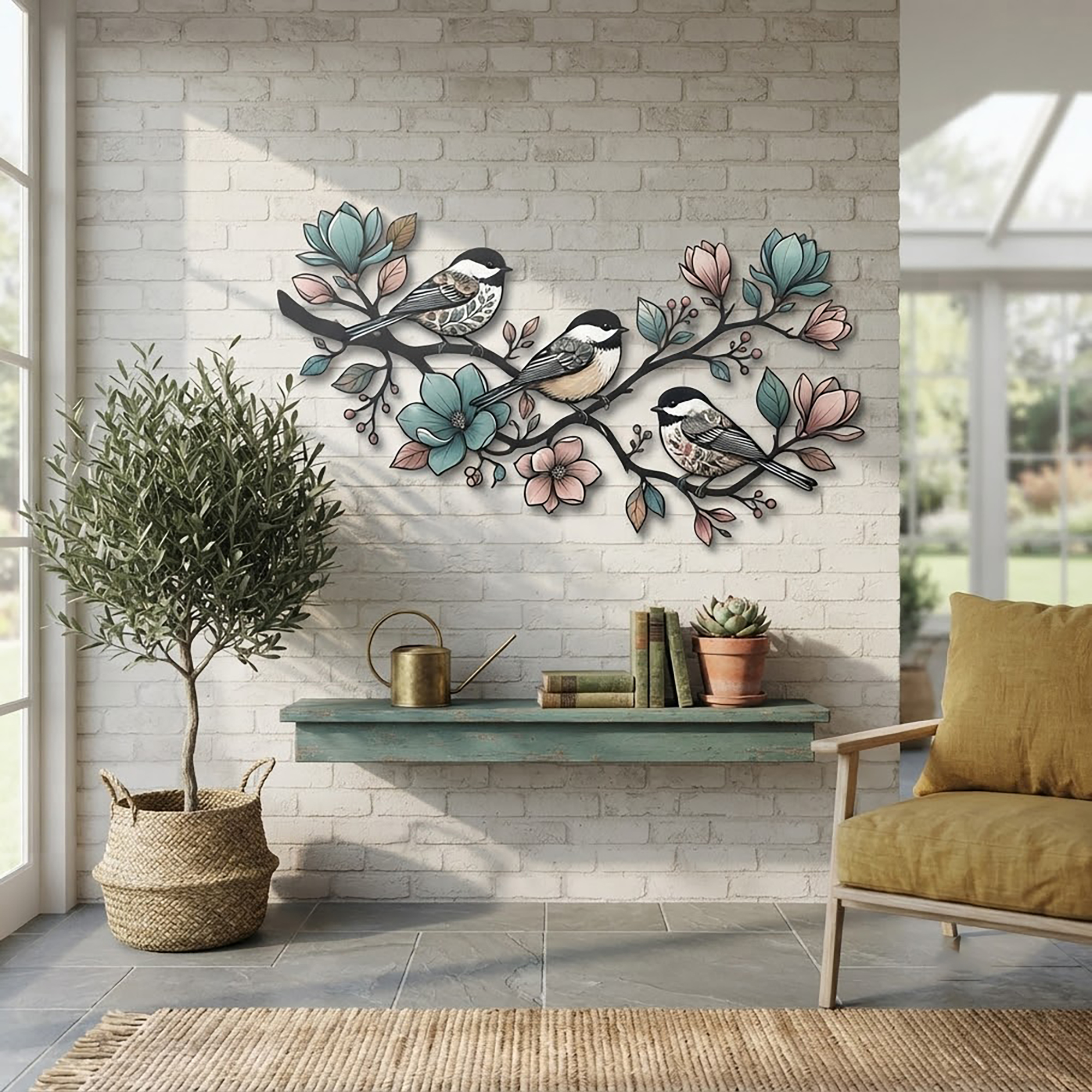 Chickadee Metal Wall Art - product view 2