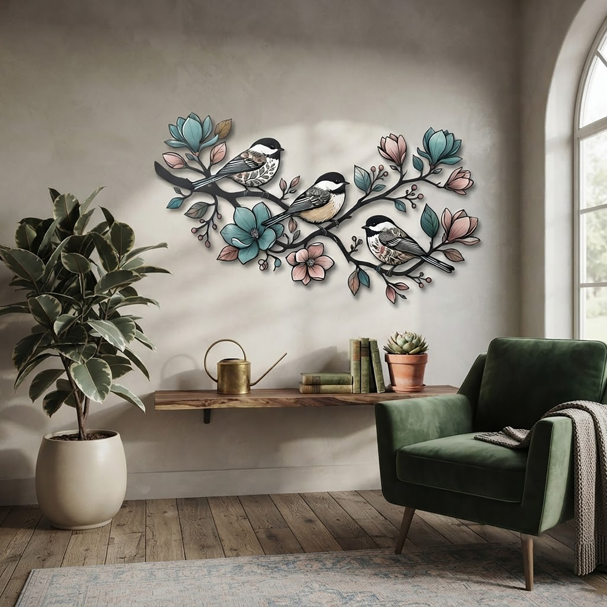 Chickadee Metal Wall Art - product view 3