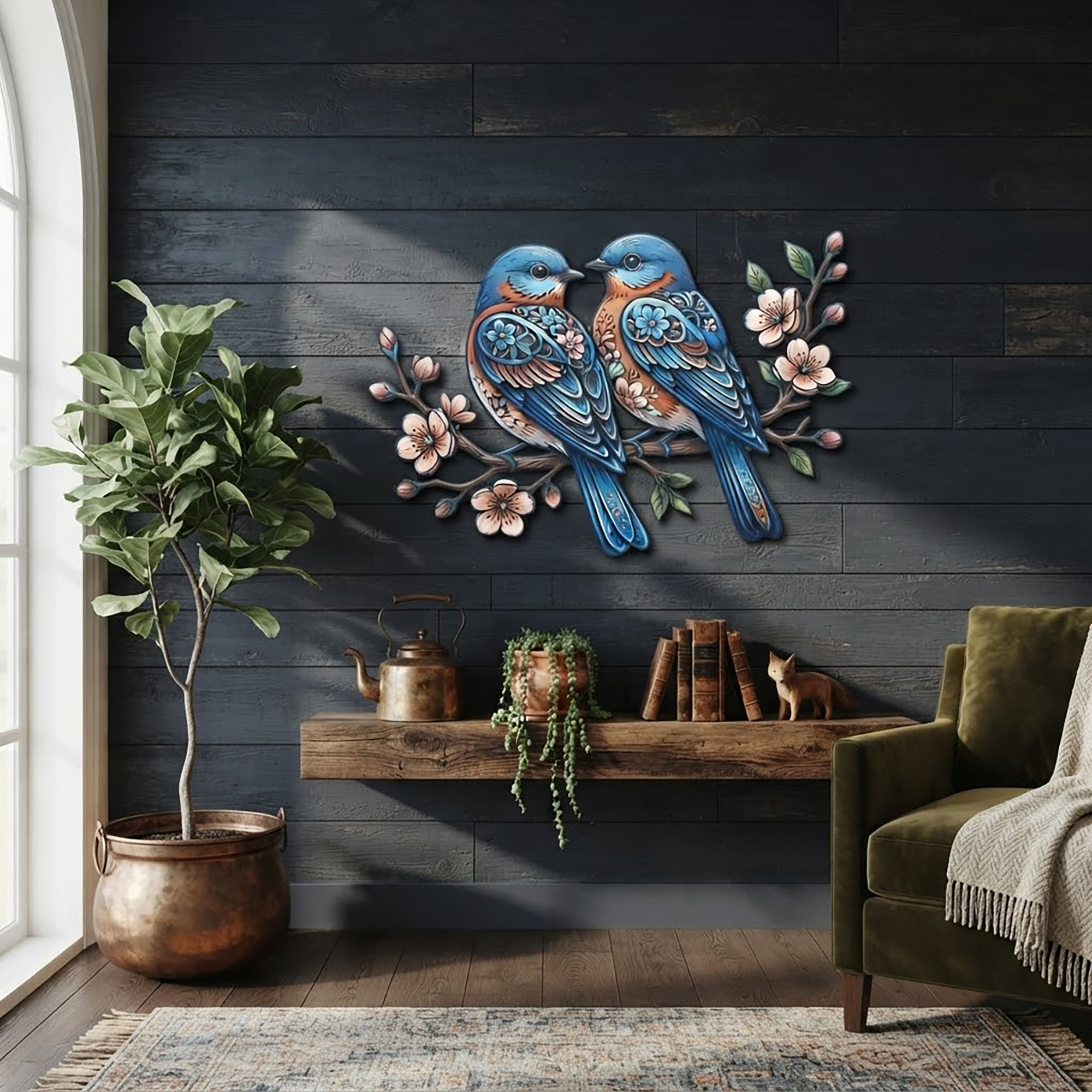 Bluebird Metal Wall Art - product view 3