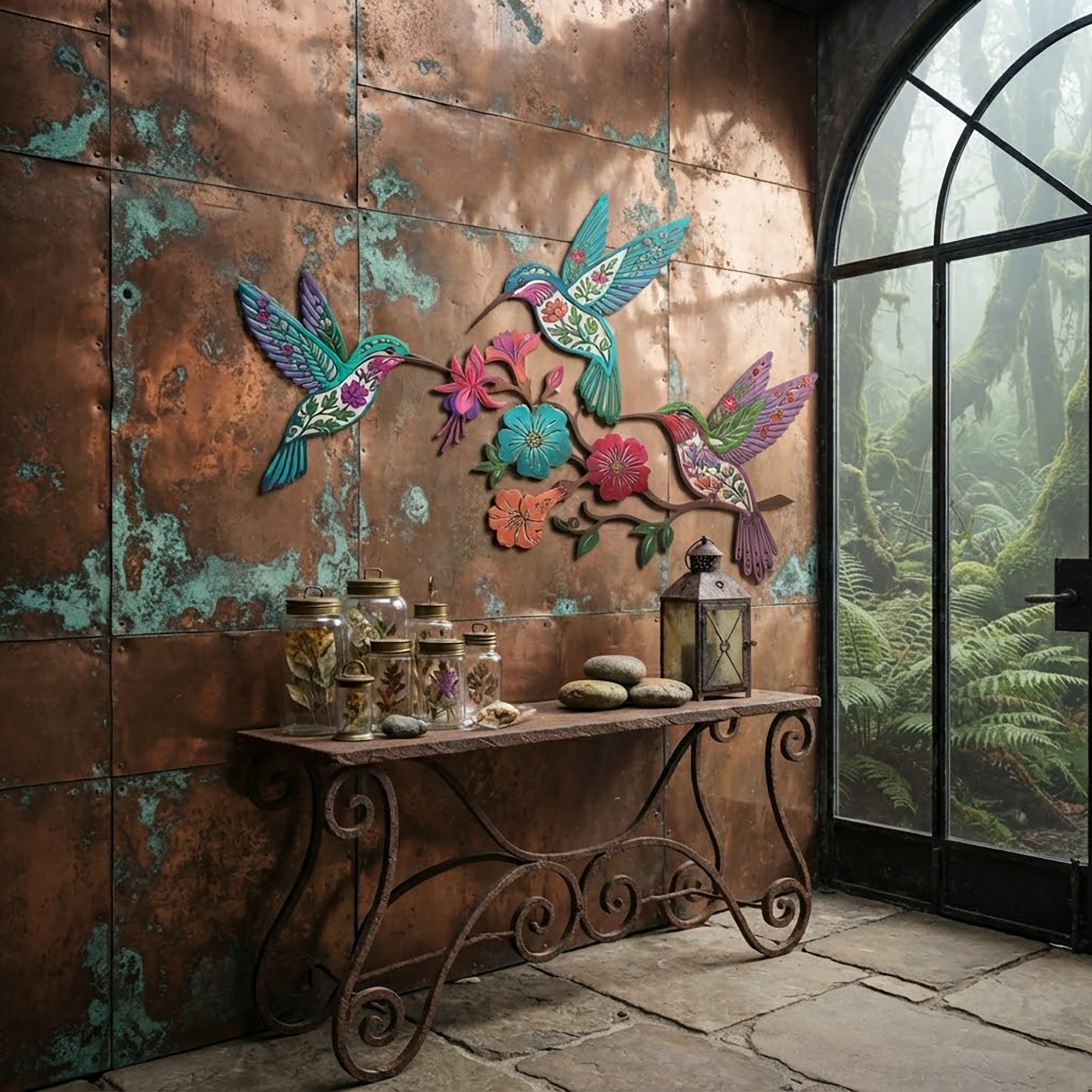 Hummingbird Metal Wall Art - product view 2